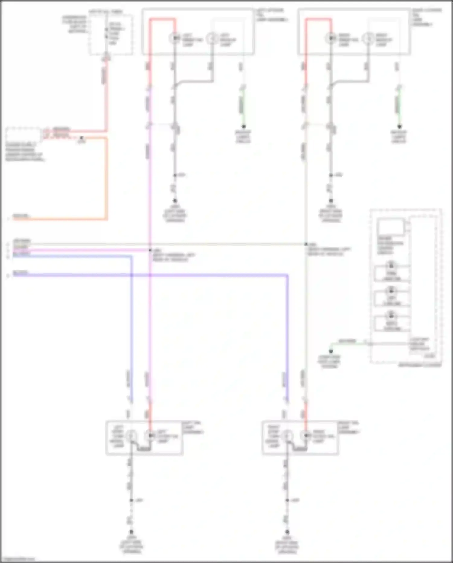 Wiring diagram backup lamps circuit for Chevrolet Blazer III (2018-2023) (1 of 2)