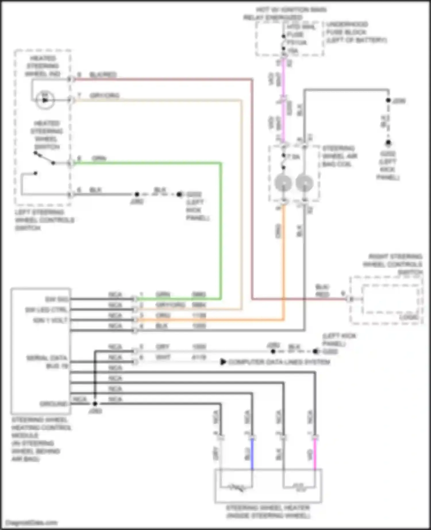 Wiring diagram steering wheel heating control module for Chevrolet Blazer III (2018-2023) (3 of 4)