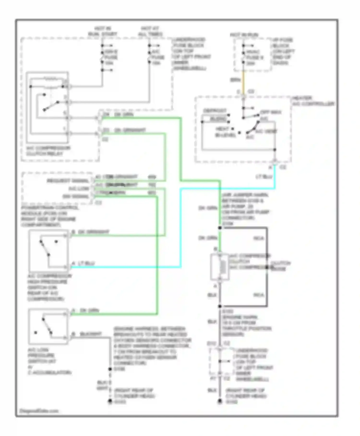 Blazer Chevrolet S15 facelift (1998-2005): Compressor circuit