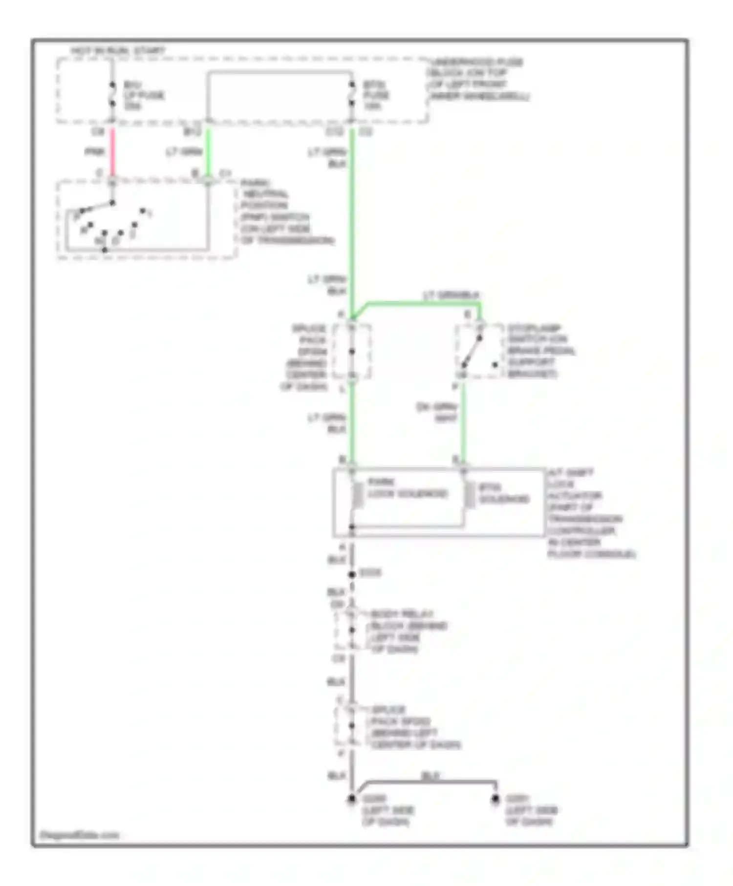 Wiring diagram blk for Chevrolet Blazer S15 facelift (1998-2005) (50 of 62)