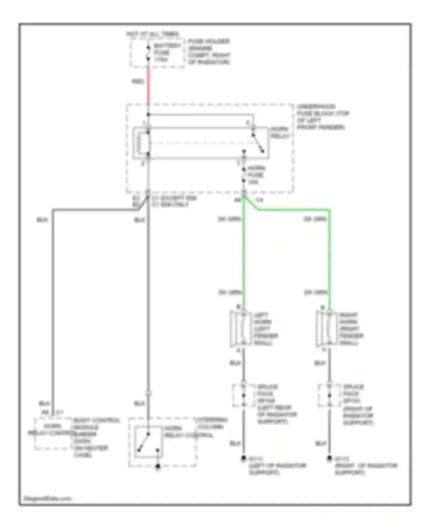 Wiring diagram blk for Chevrolet Blazer S15 facelift (1998-2005) (27 of 62)