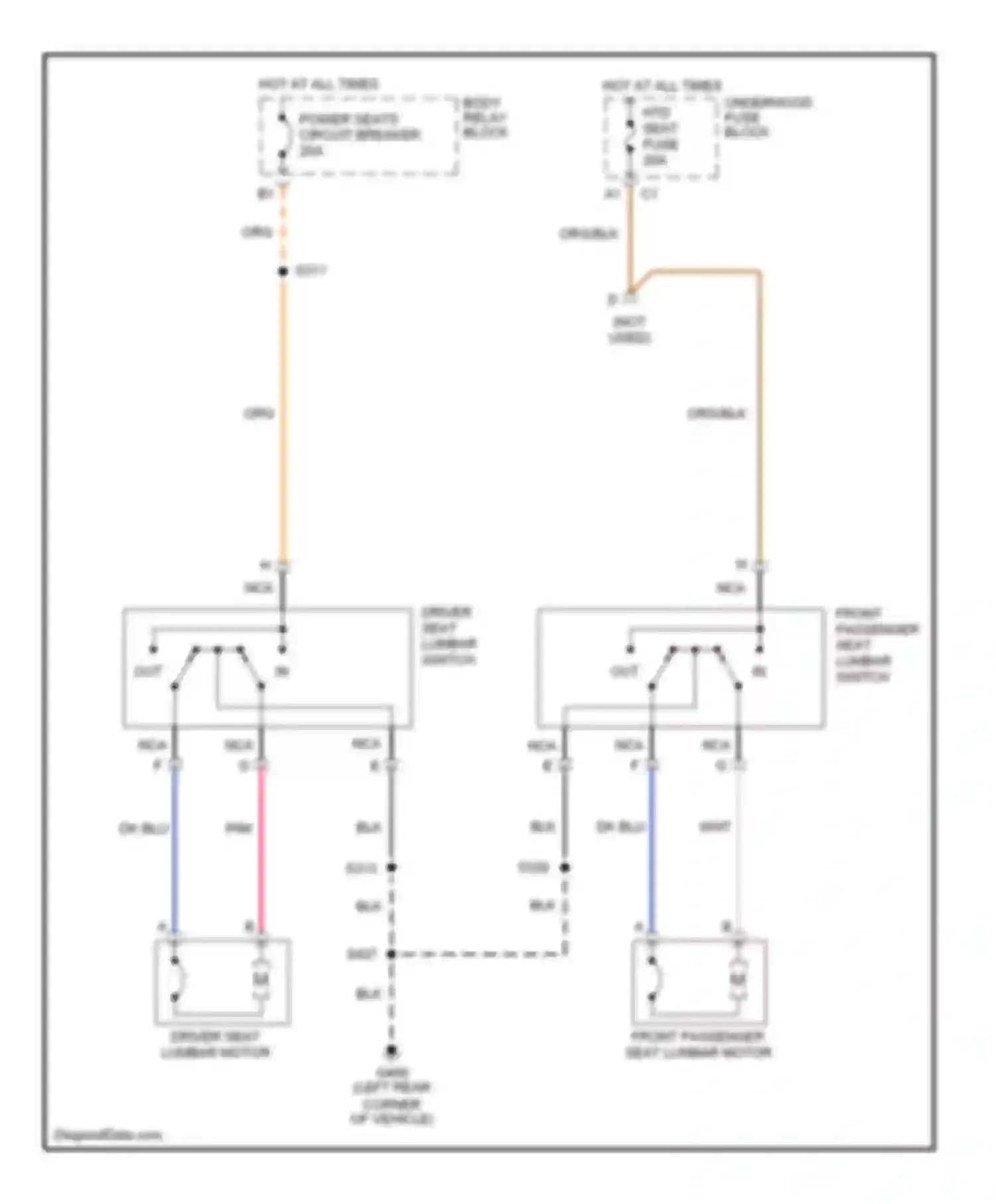 Wiring diagram htd seat fuse for Chevrolet Blazer S15 facelift (1998-2005) (2 of 3)