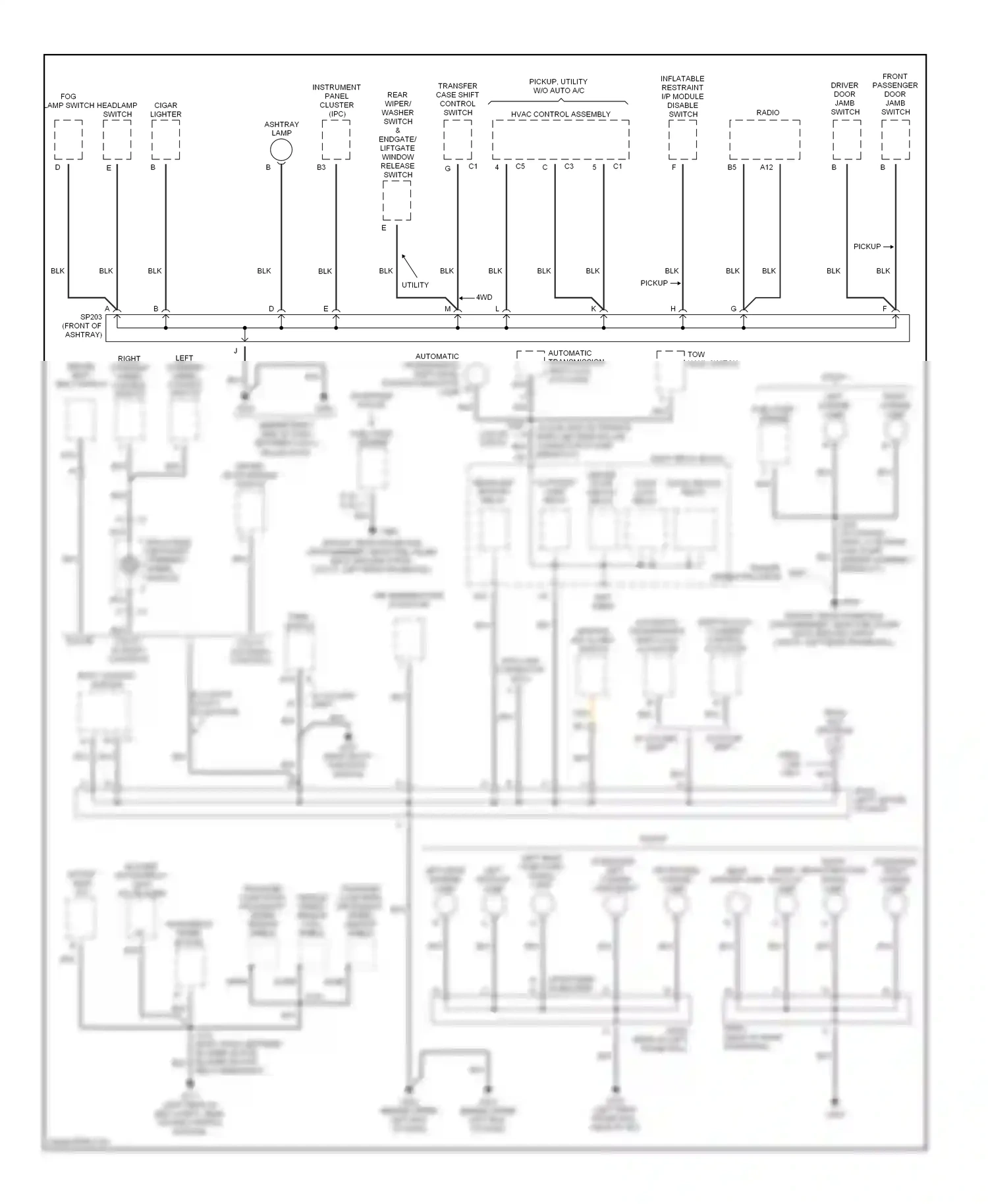 Chevrolet Blazer S15 facelift (1998-2005) (near multi- function switch) wiring diagram  (1 of 1)