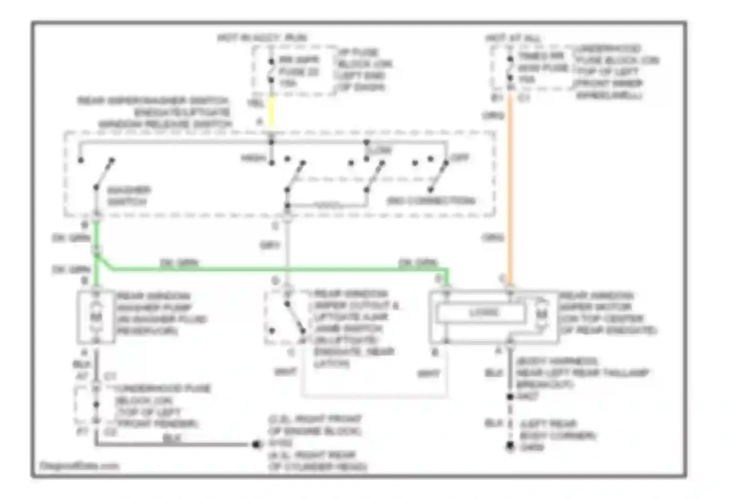 Wiring diagram rr wpr fuse 23 for Chevrolet Blazer S15 facelift (1998-2005) (2 of 2)