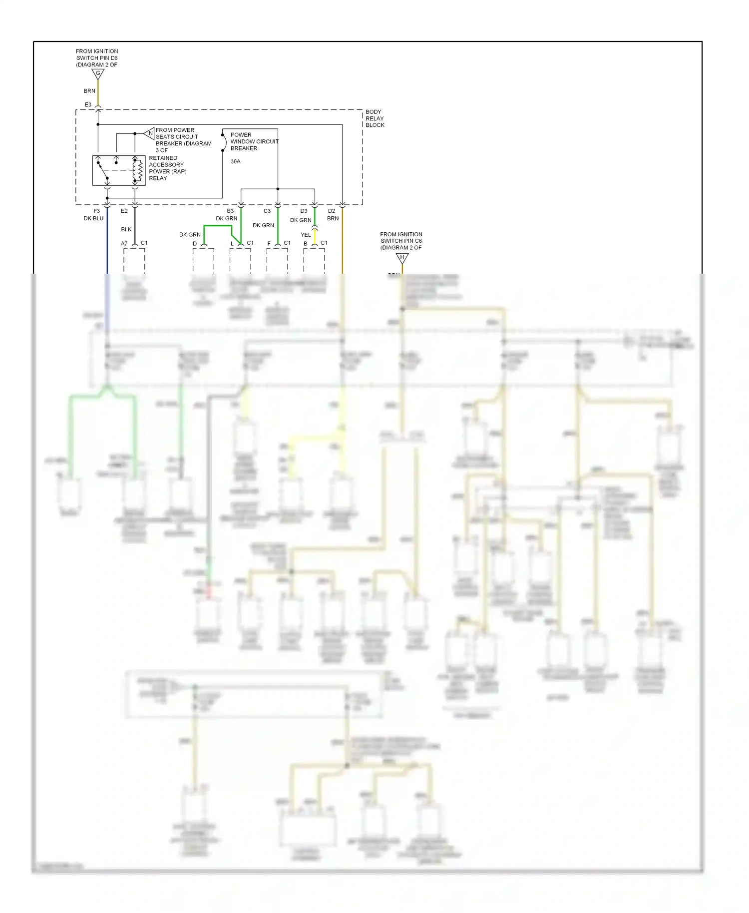 Chevrolet Blazer S15 facelift (1998-2005) stop lamp switch wiring diagram  (2 of 2)