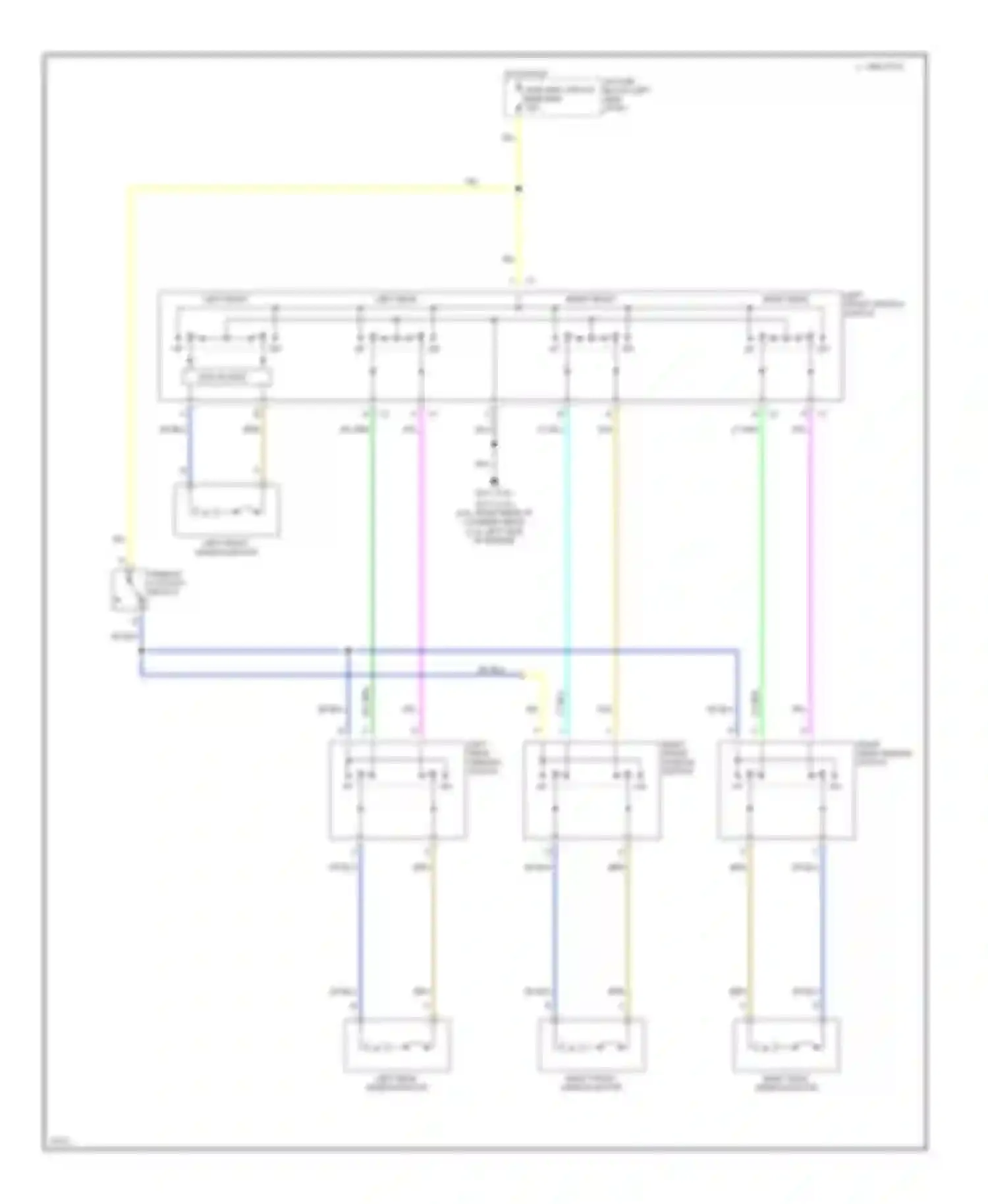 Blazer Chevrolet S15 (1994-1998): Power window circuit, 4 door