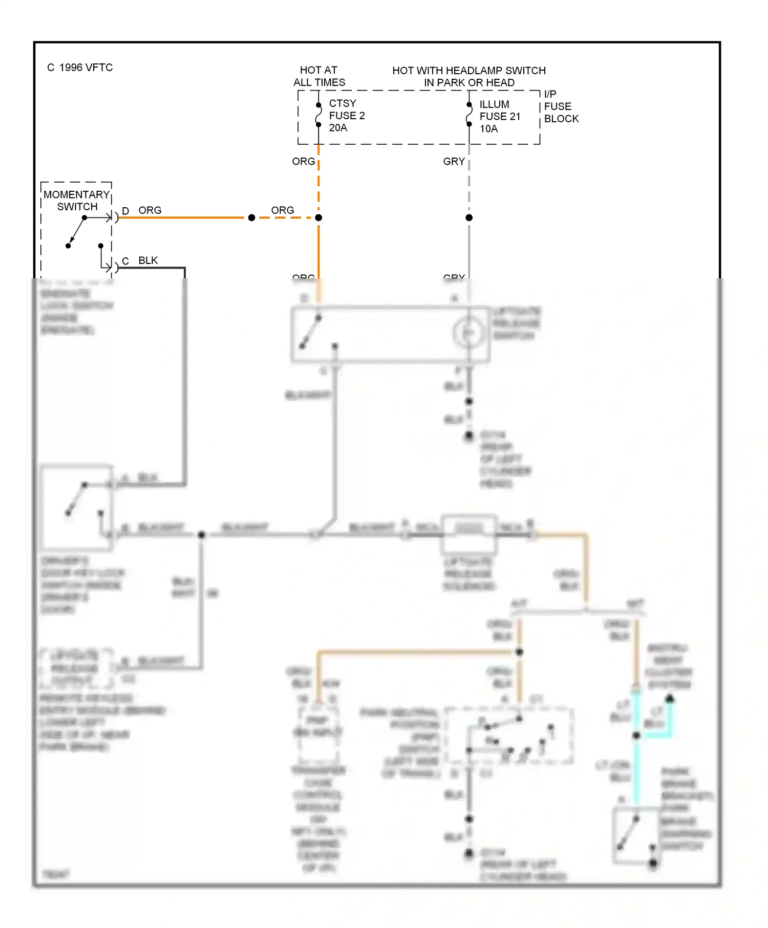 Wiring diagram blu for Chevrolet Blazer S15 (1994-1998) (11 of 11)