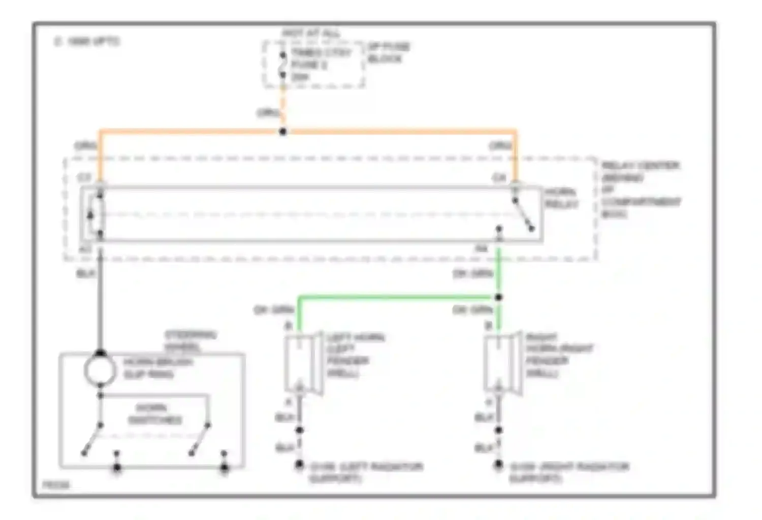 Wiring diagram horn relay for Chevrolet Blazer S15 (1994-1998) (1 of 2)