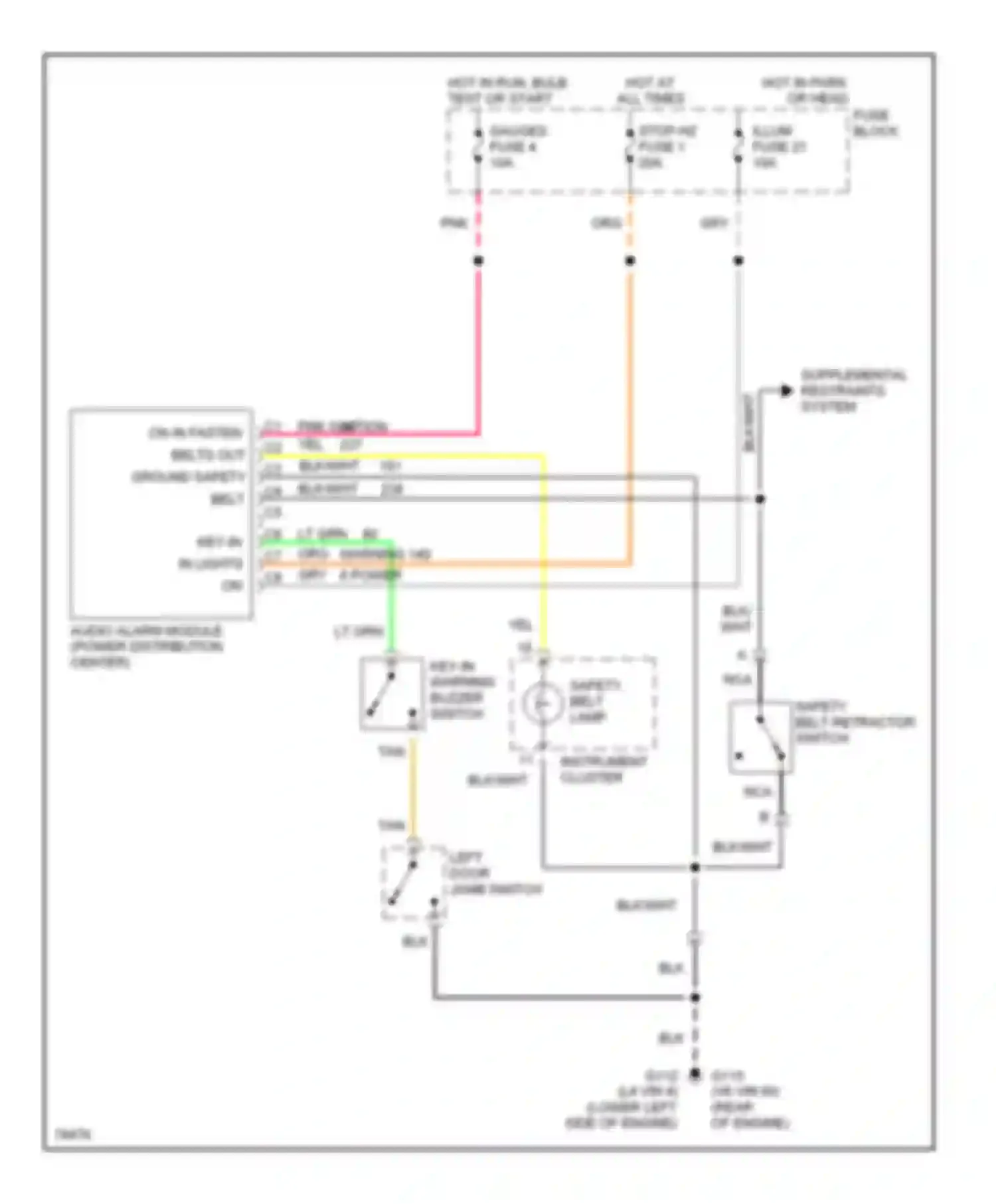 Wiring diagram instrument cluster for Chevrolet Blazer S15 (1994-1998) (7 of 8)