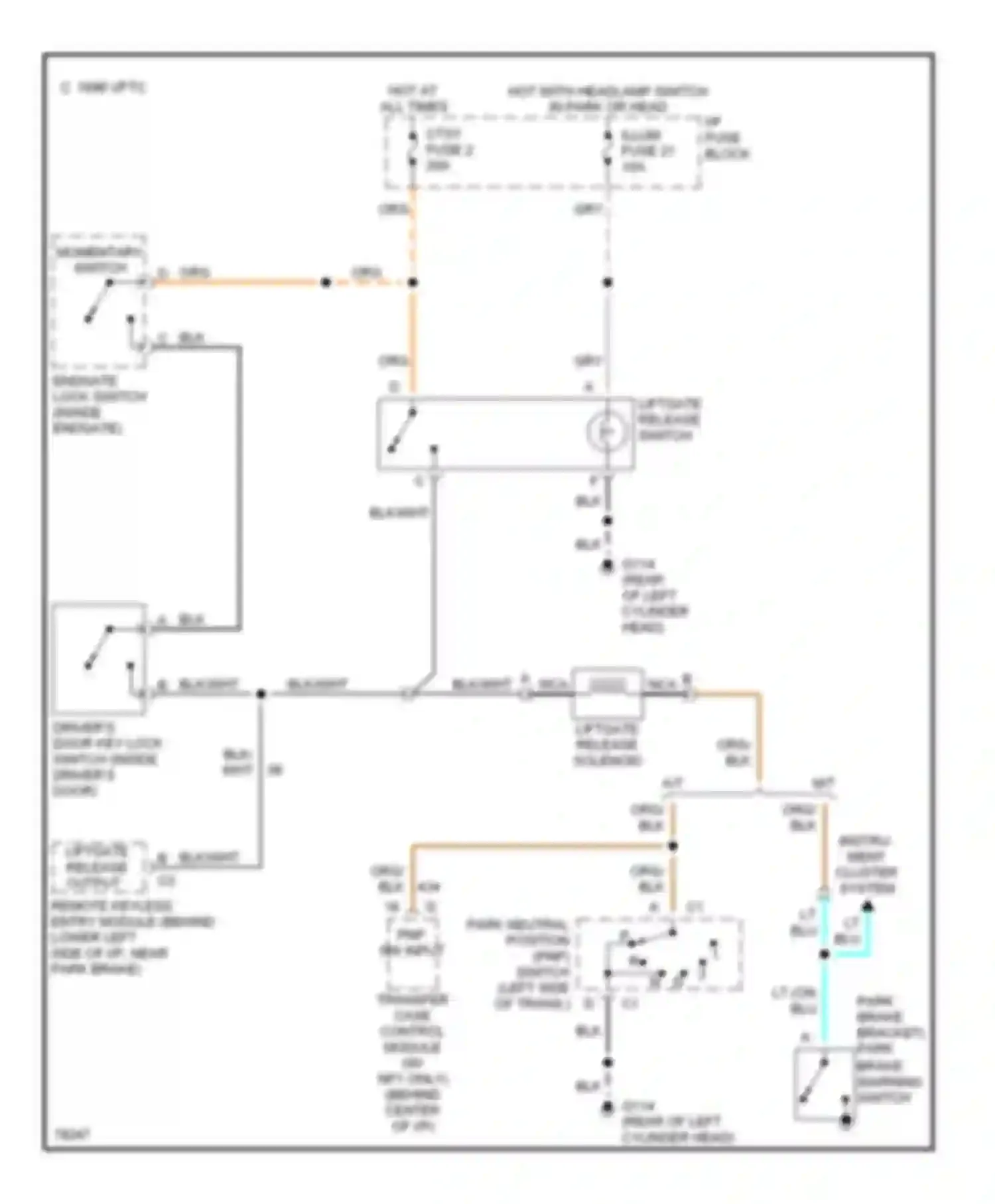 Wiring diagram i/p fuse block for Chevrolet Blazer S15 (1994-1998) (27 of 30)