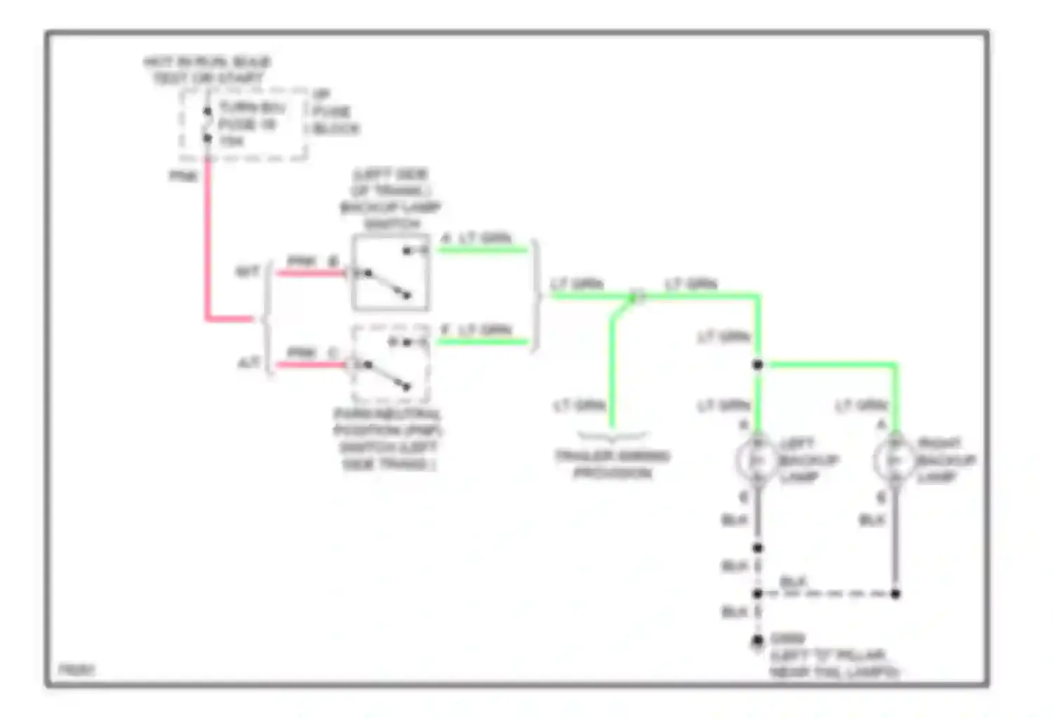 Wiring diagram right backup lamp for Chevrolet Blazer S15 (1994-1998) (1 of 2)