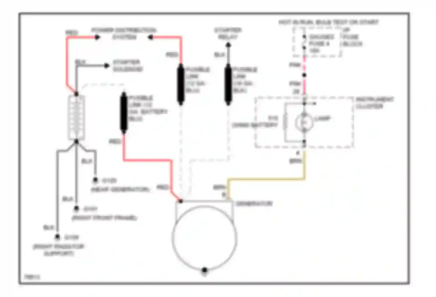 Wiring diagram starter relay for Chevrolet Blazer S15 (1994-1998) (1 of 2)