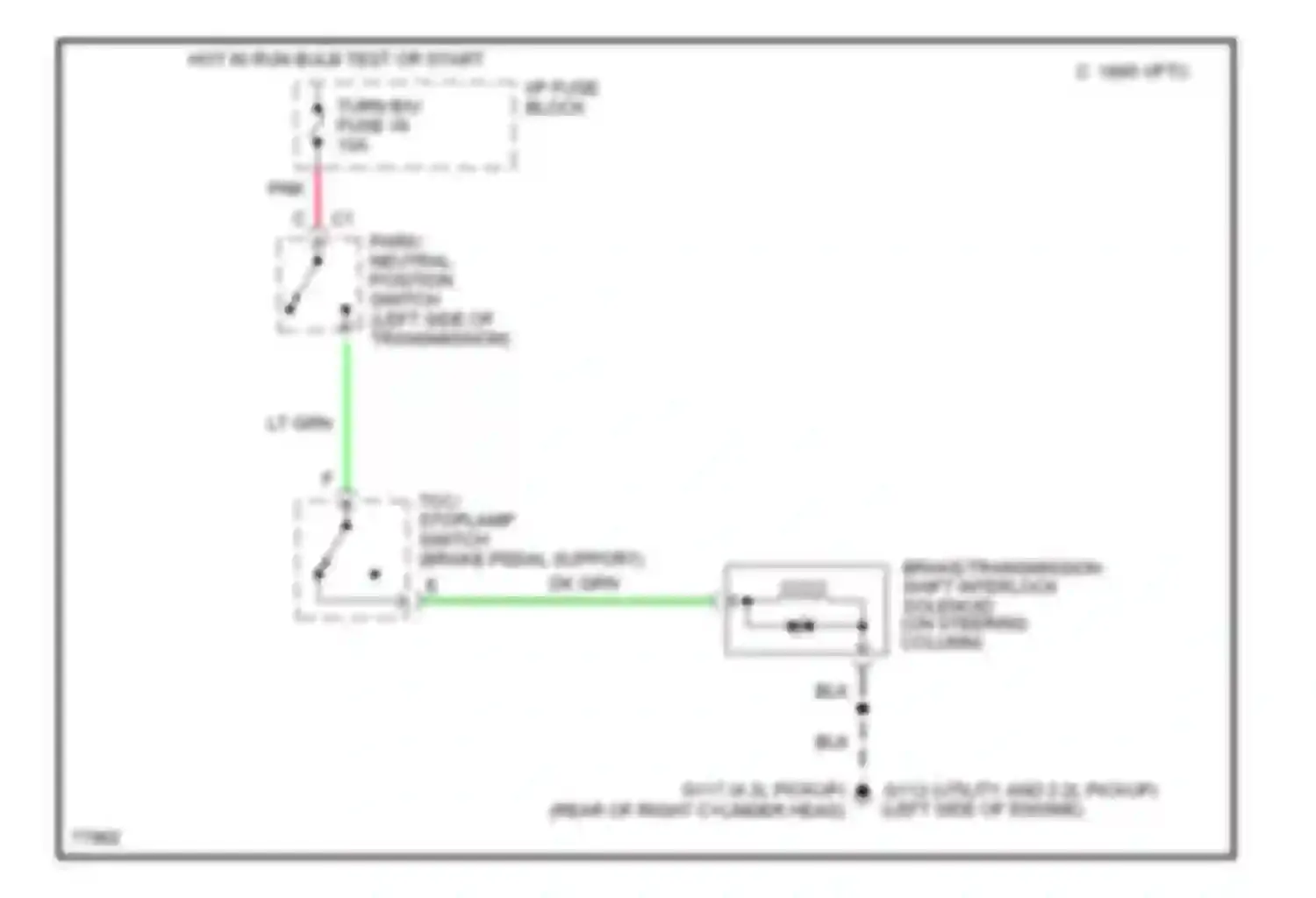 Wiring diagram tcc/ stoplamp switch for Chevrolet Blazer S15 (1994-1998) (2 of 2)