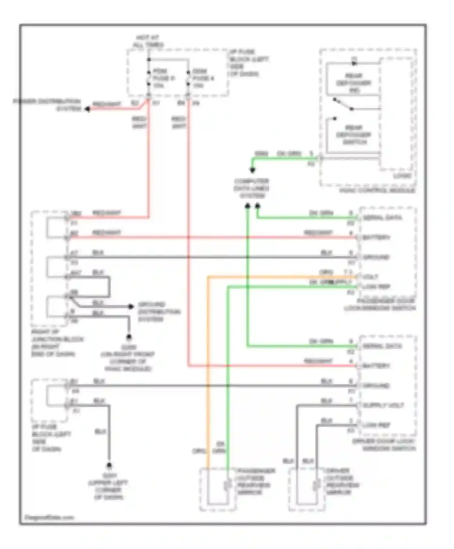 Wiring diagram rear defogger switch for Chevrolet Cab & Chassis Silverado 3500 HD  (2008-2011) (6 of 7)