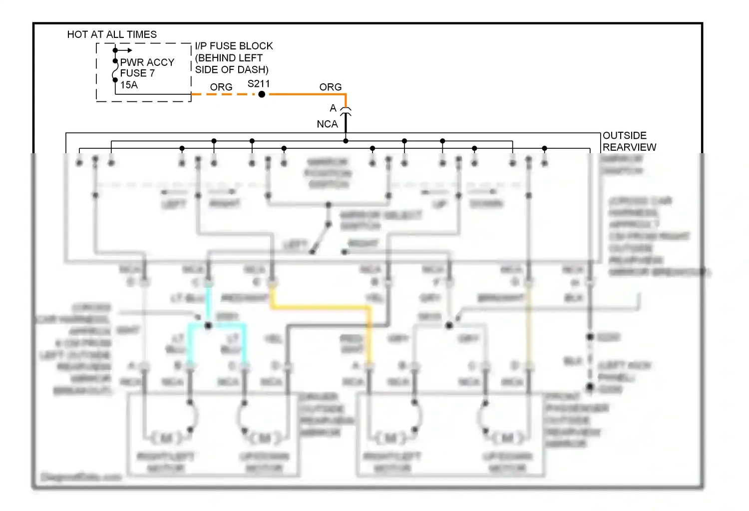 Wiring diagram down up for Chevrolet Camaro IV facelift (1998-2002) (1 of 1)