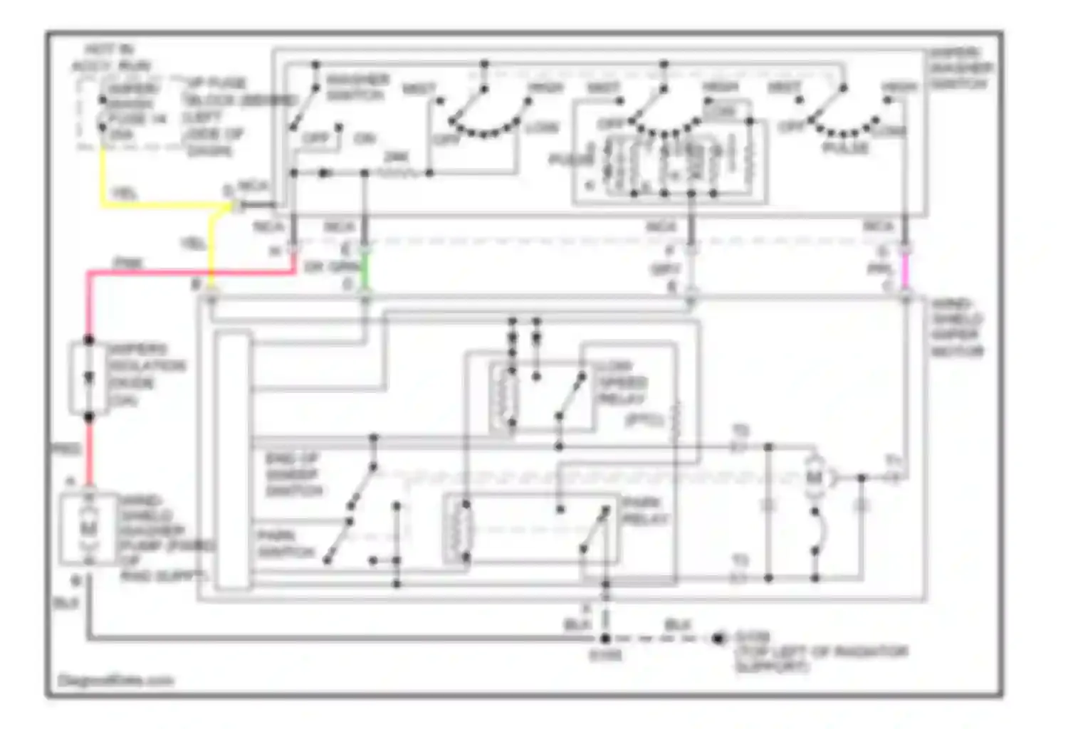 Wiring diagram high mist for Chevrolet Camaro IV facelift (1998-2002) (1 of 1)