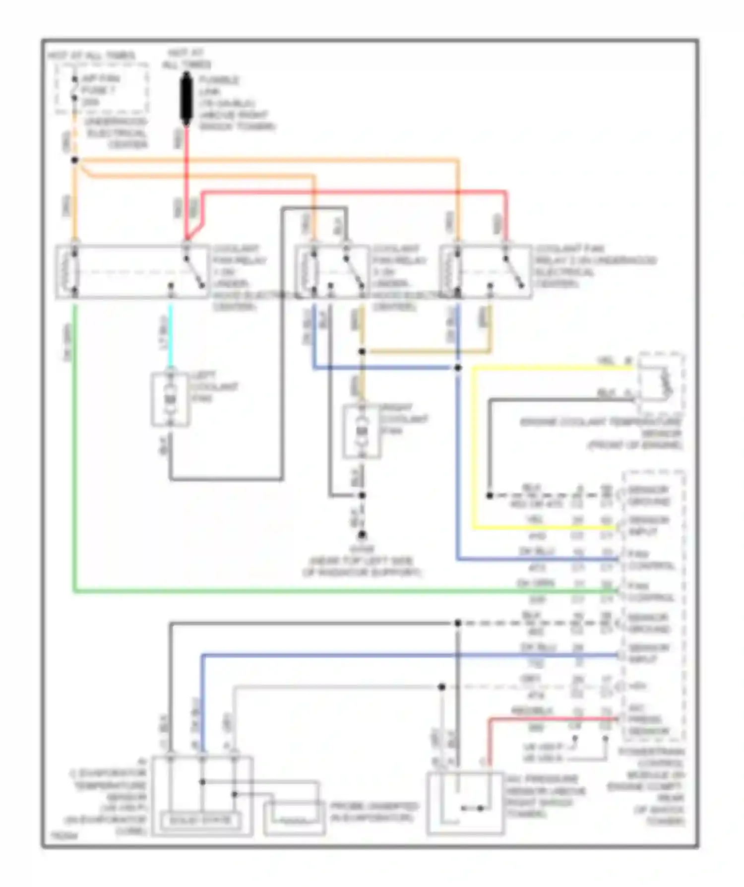 Camaro Chevrolet IV (1992-1998): Cooling fan circuit
