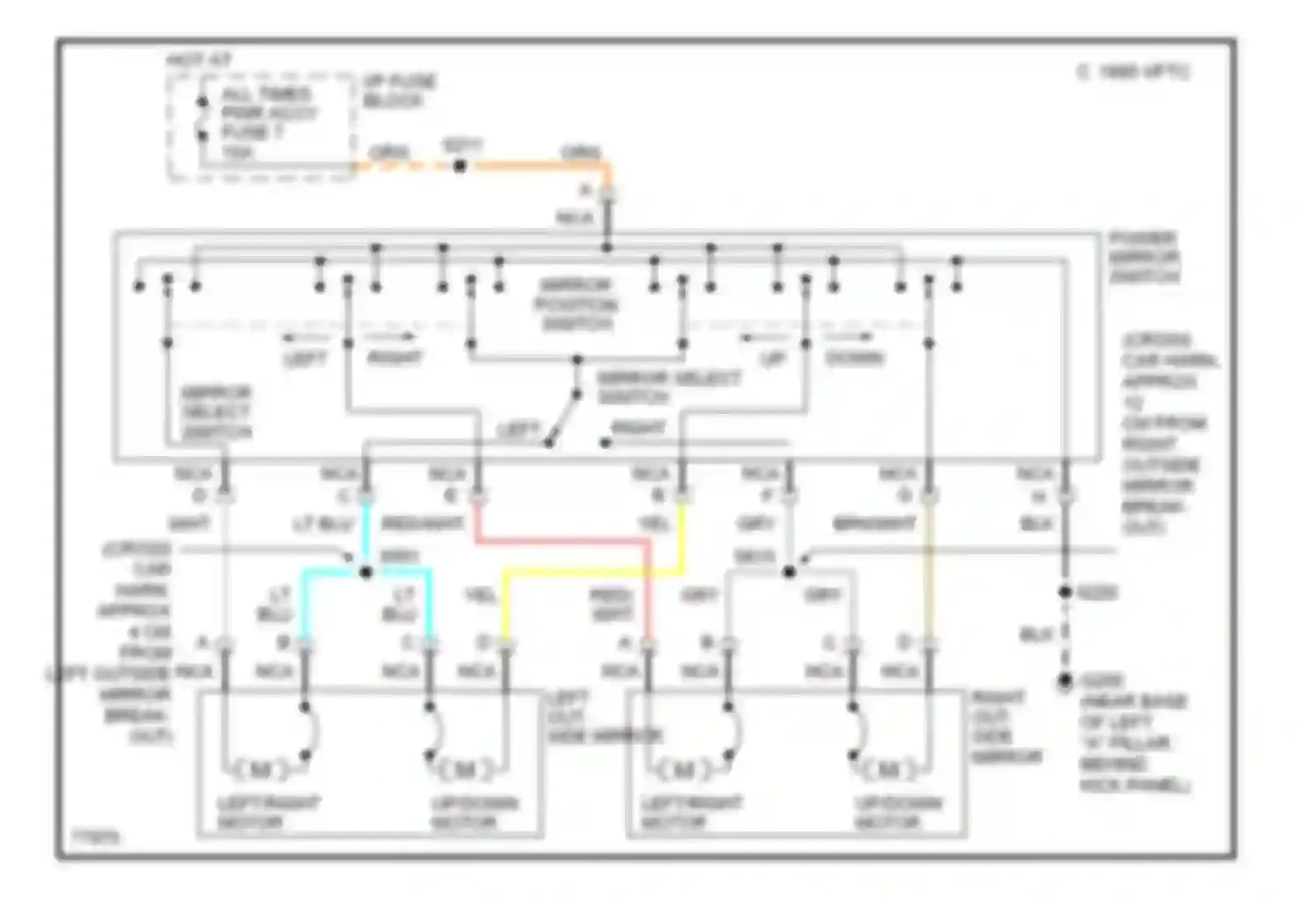 Camaro Chevrolet IV (1992-1998): Power mirror circuit