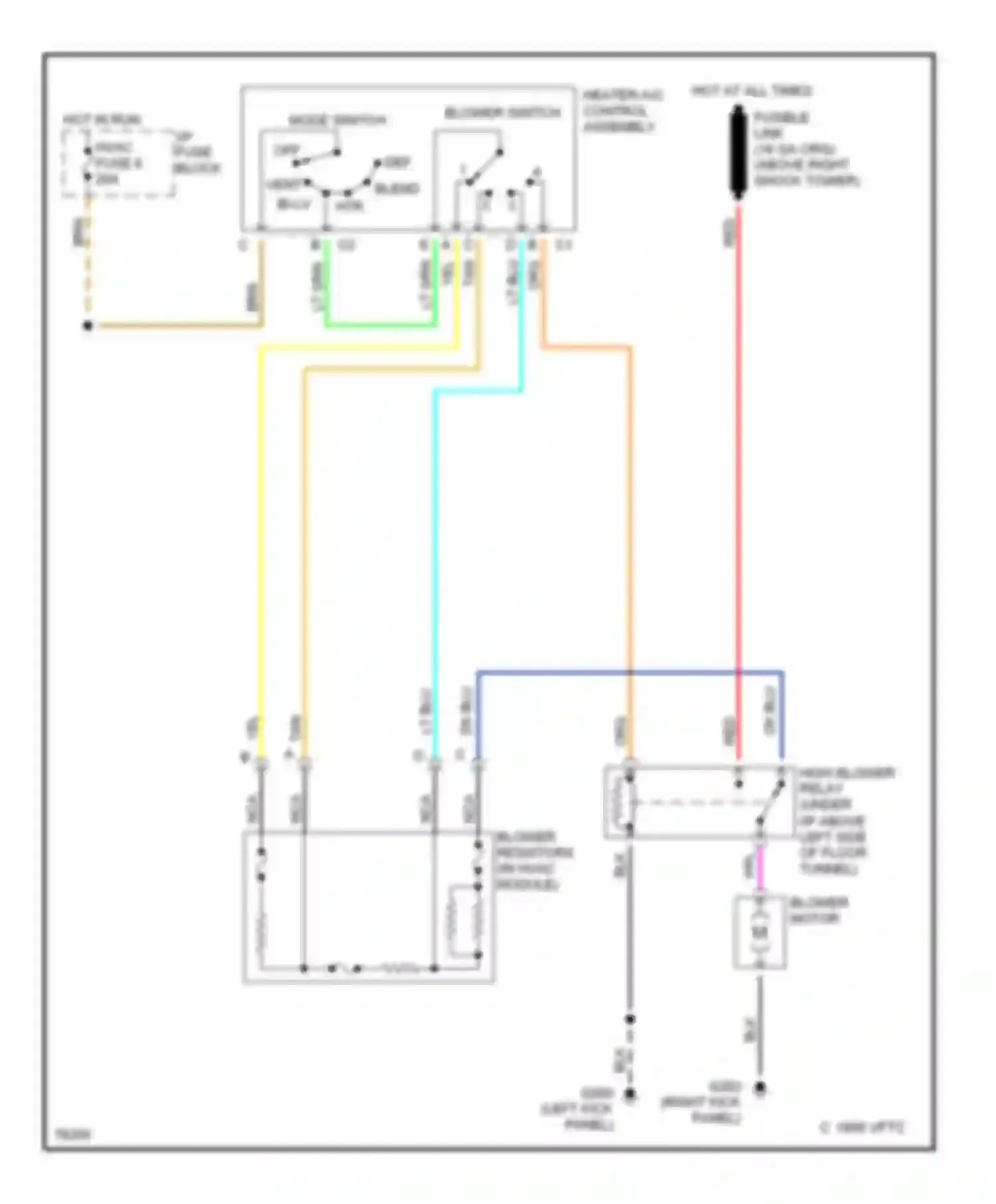 Wiring diagram def blend htr for Chevrolet Camaro IV (1992-1998) (1 of 1)