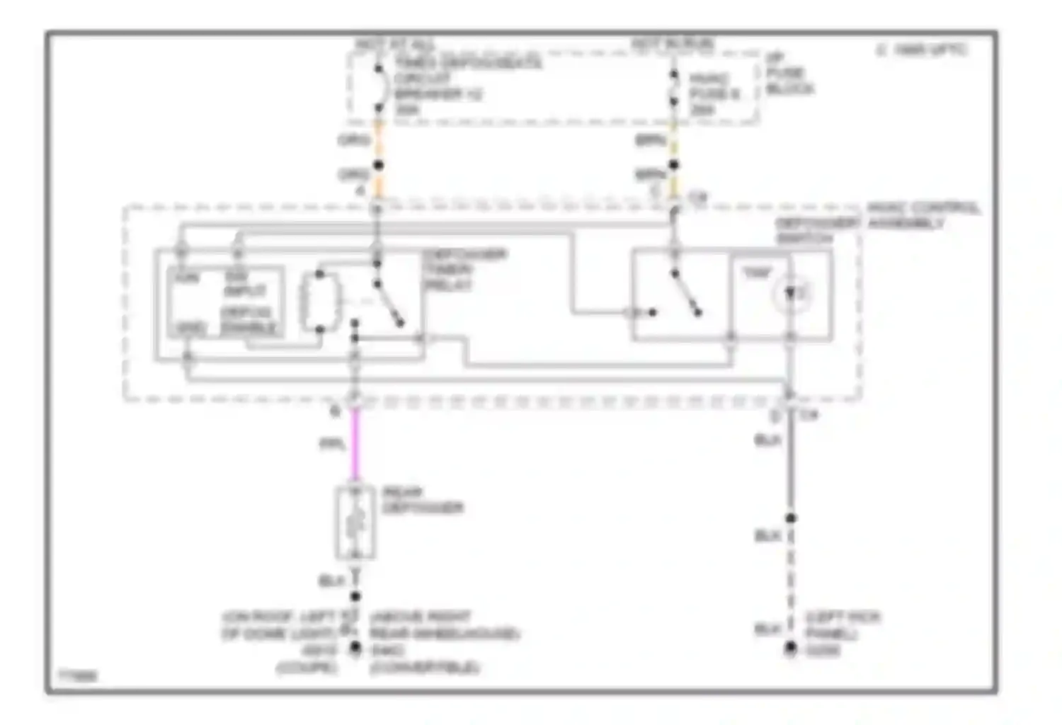 Wiring diagram hot at all times defog/seats circuit breaker 12 for Chevrolet Camaro IV (1992-1998) (2 of 3)