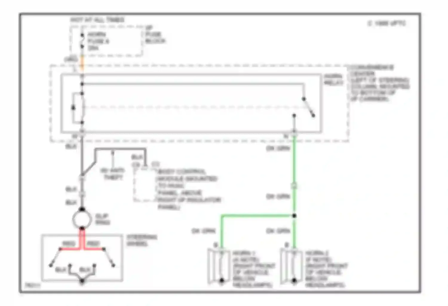 Wiring diagram steering wheel) for Chevrolet Camaro IV (1992-1998) (1 of 1)