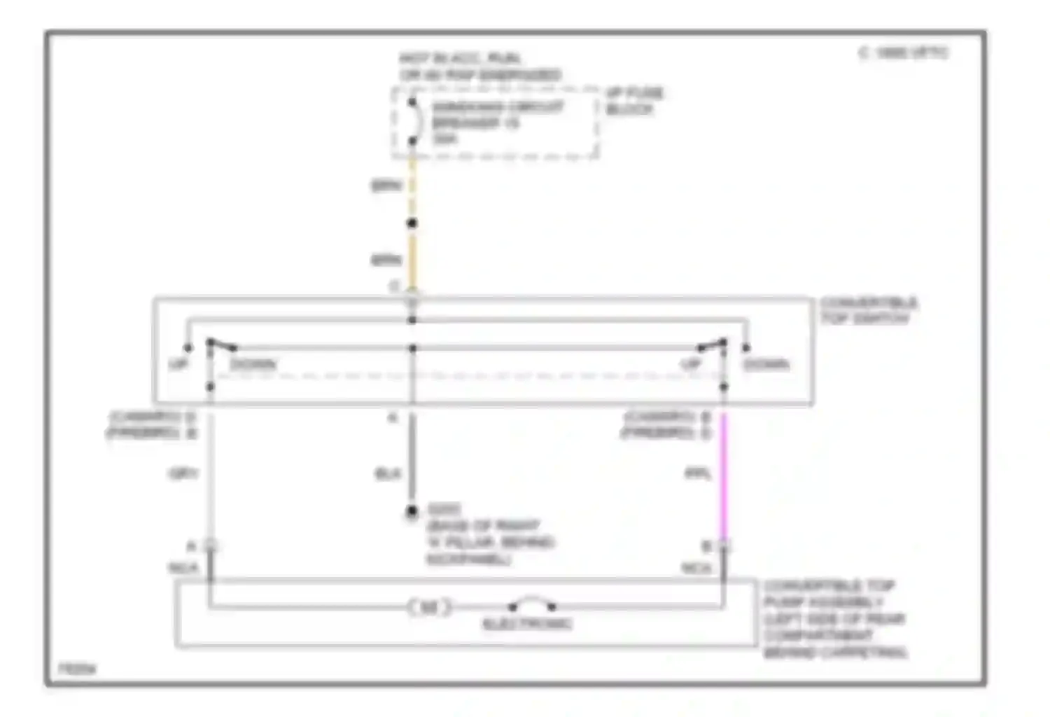 Wiring diagram windows circuit breaker 15 for Chevrolet Camaro IV (1992-1998) (1 of 2)
