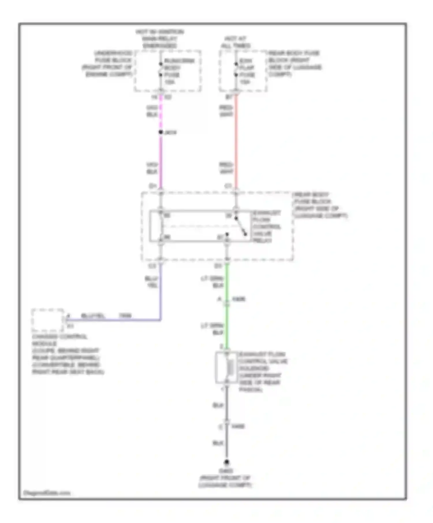 Wiring diagram control valve relay for Chevrolet Camaro V facelift (2013-2015) (1 of 1)