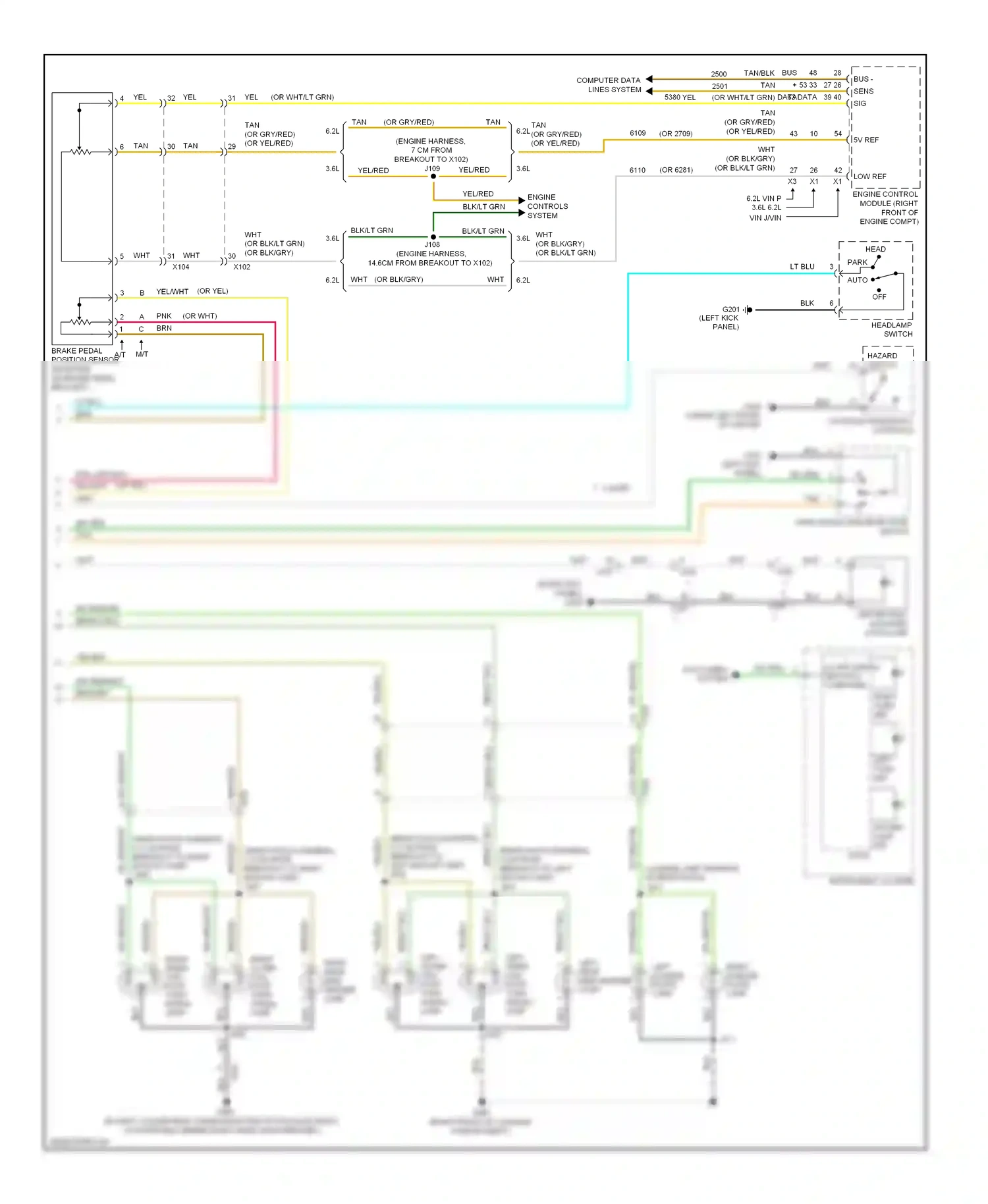 Wiring diagram (engine harness, 7 cm from for Chevrolet Camaro V facelift (2013-2015) (1 of 3)