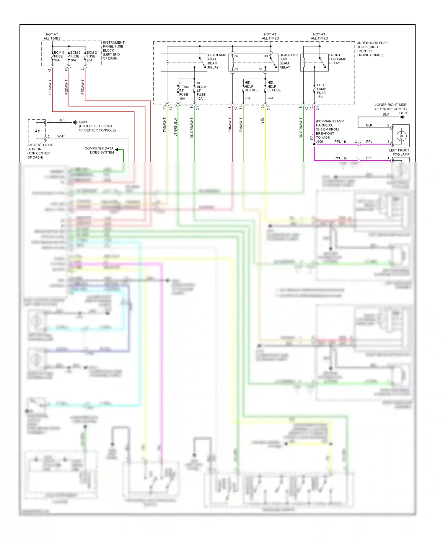 Chevrolet Camaro V facelift (2013-2015) ground distribution system wiring diagram  (2 of 5)