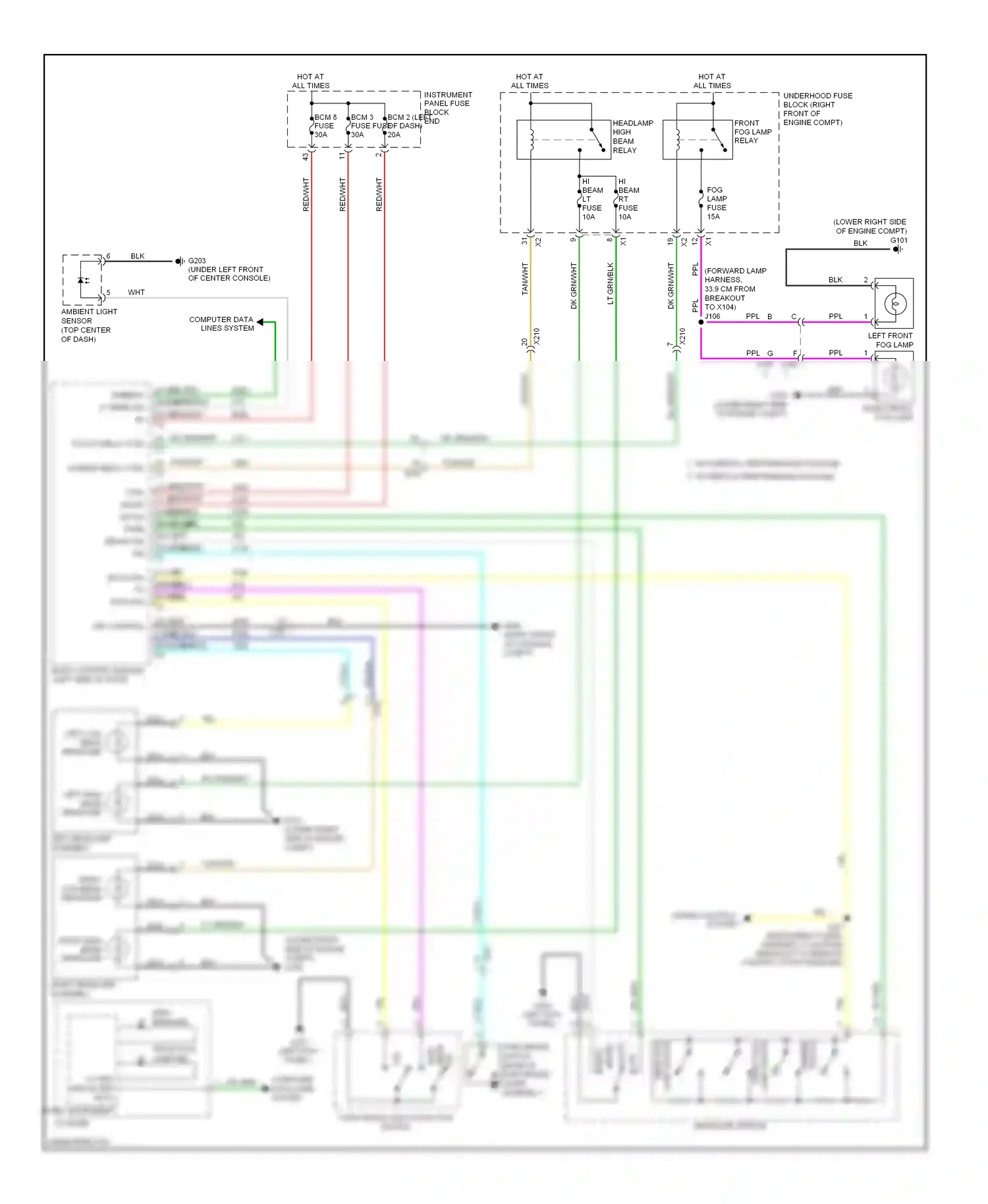 Chevrolet Camaro V facelift (2013-2015) lamp switch wiring diagram  (2 of 3)