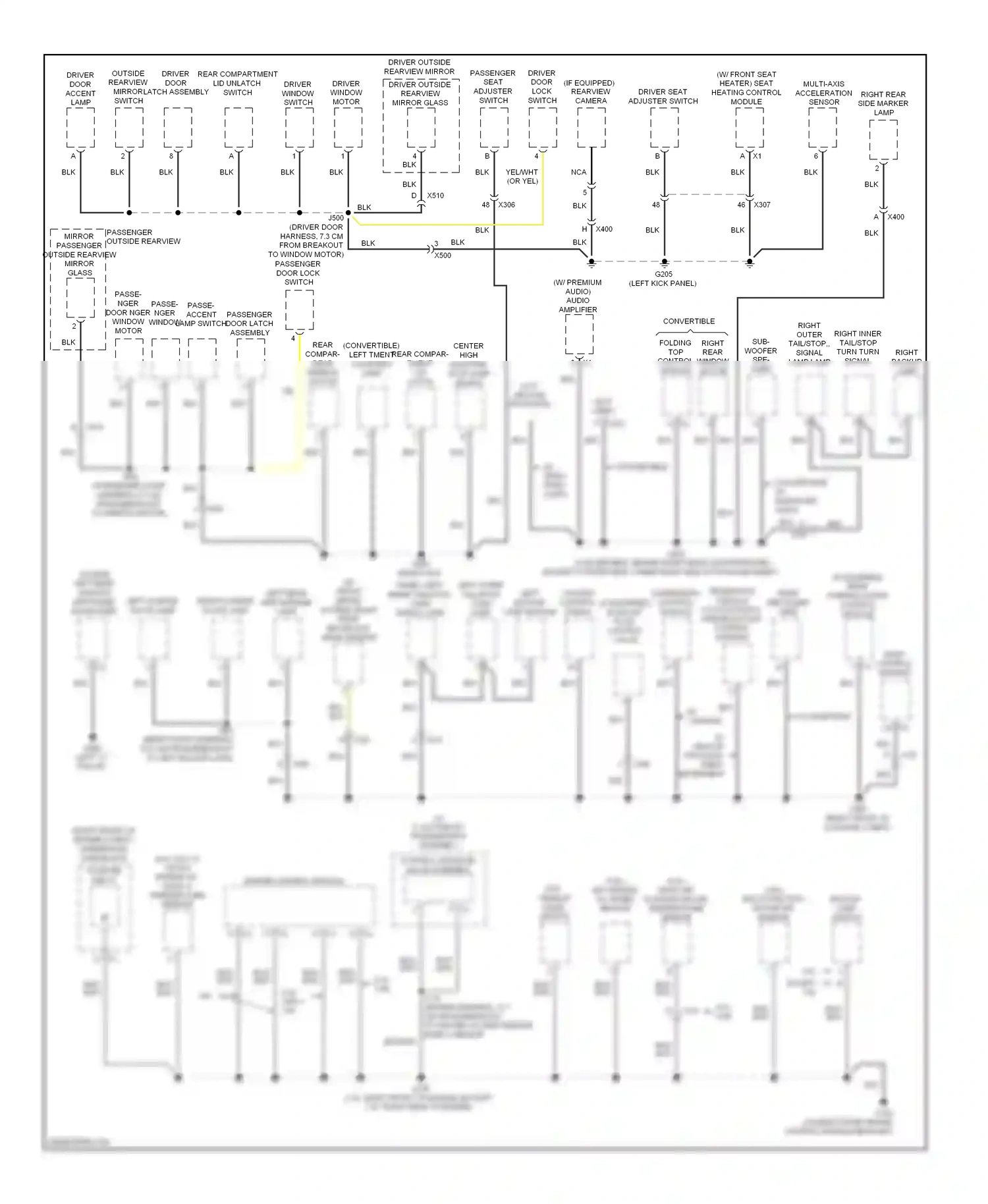 Chevrolet Camaro V facelift (2013-2015) left "c" pillar) wiring diagram  (2 of 2)