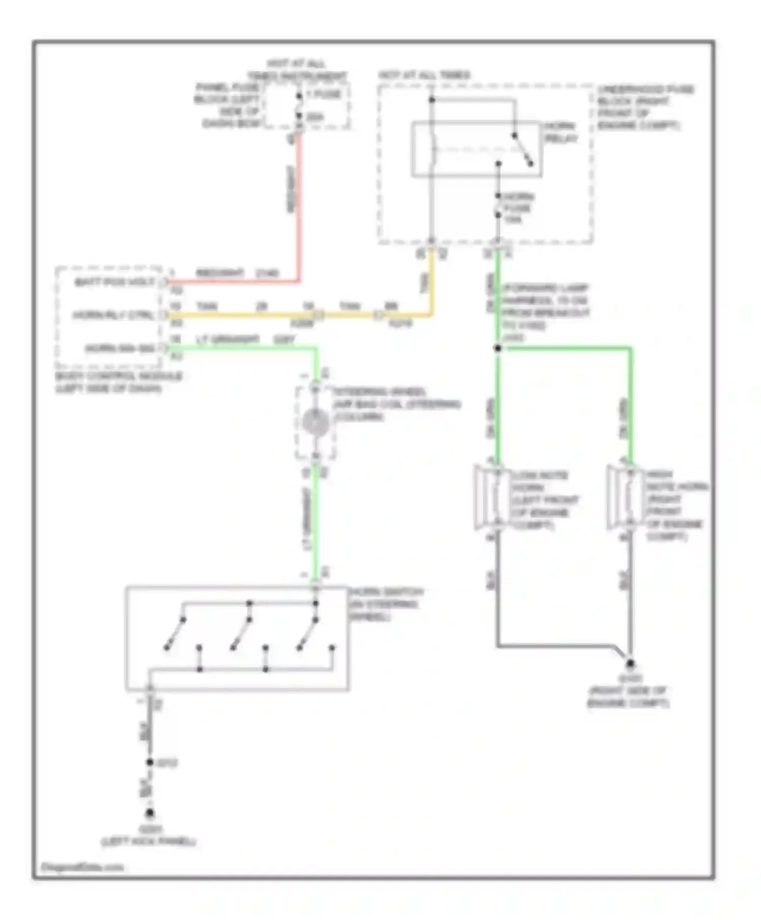 Wiring diagram (forward lamp harness, 15 cm from breakout for Chevrolet Camaro V (2009-2013) (1 of 1)