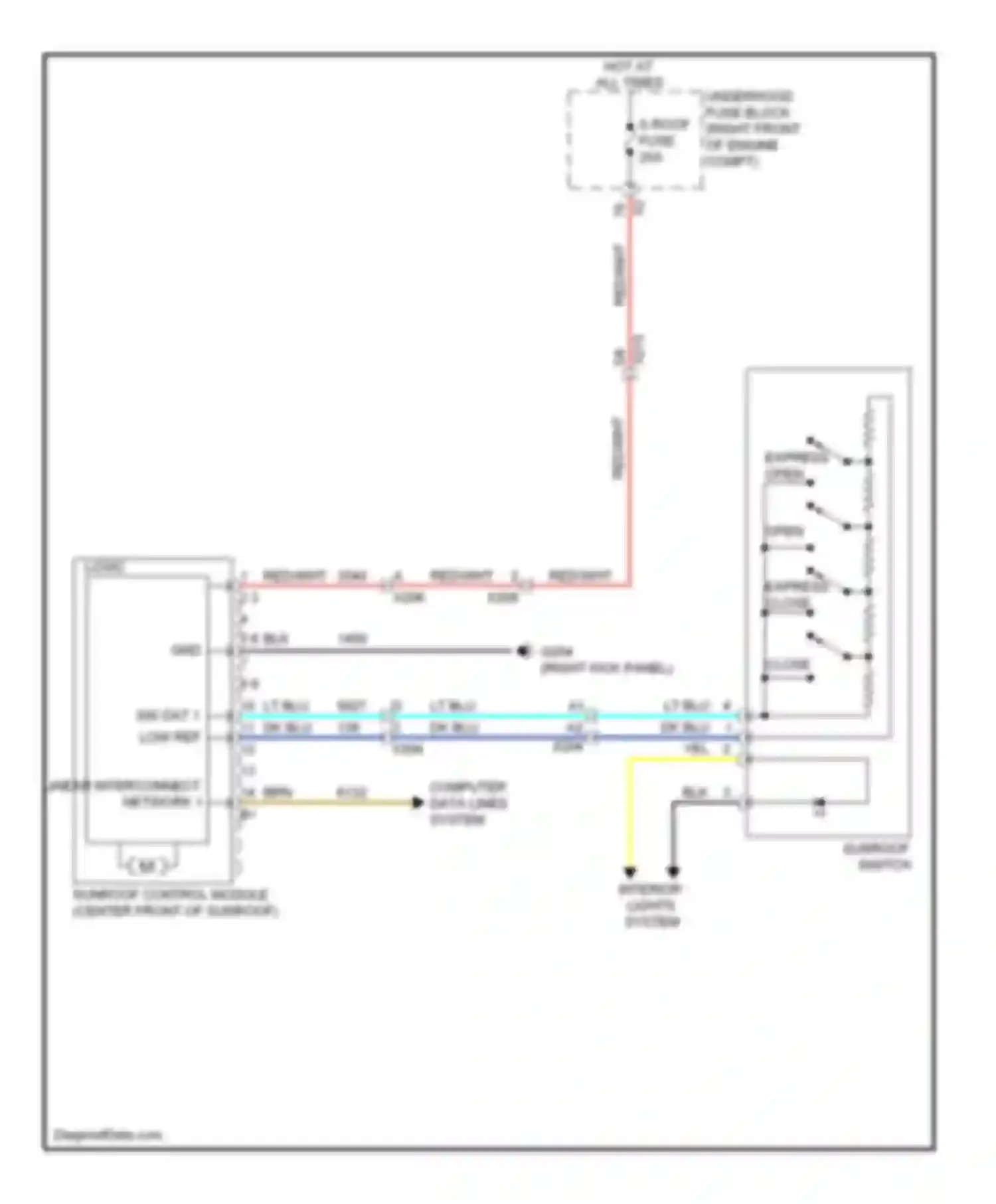 Wiring diagram linear interconnect network 1 for Chevrolet Camaro V (2009-2013) (2 of 2)