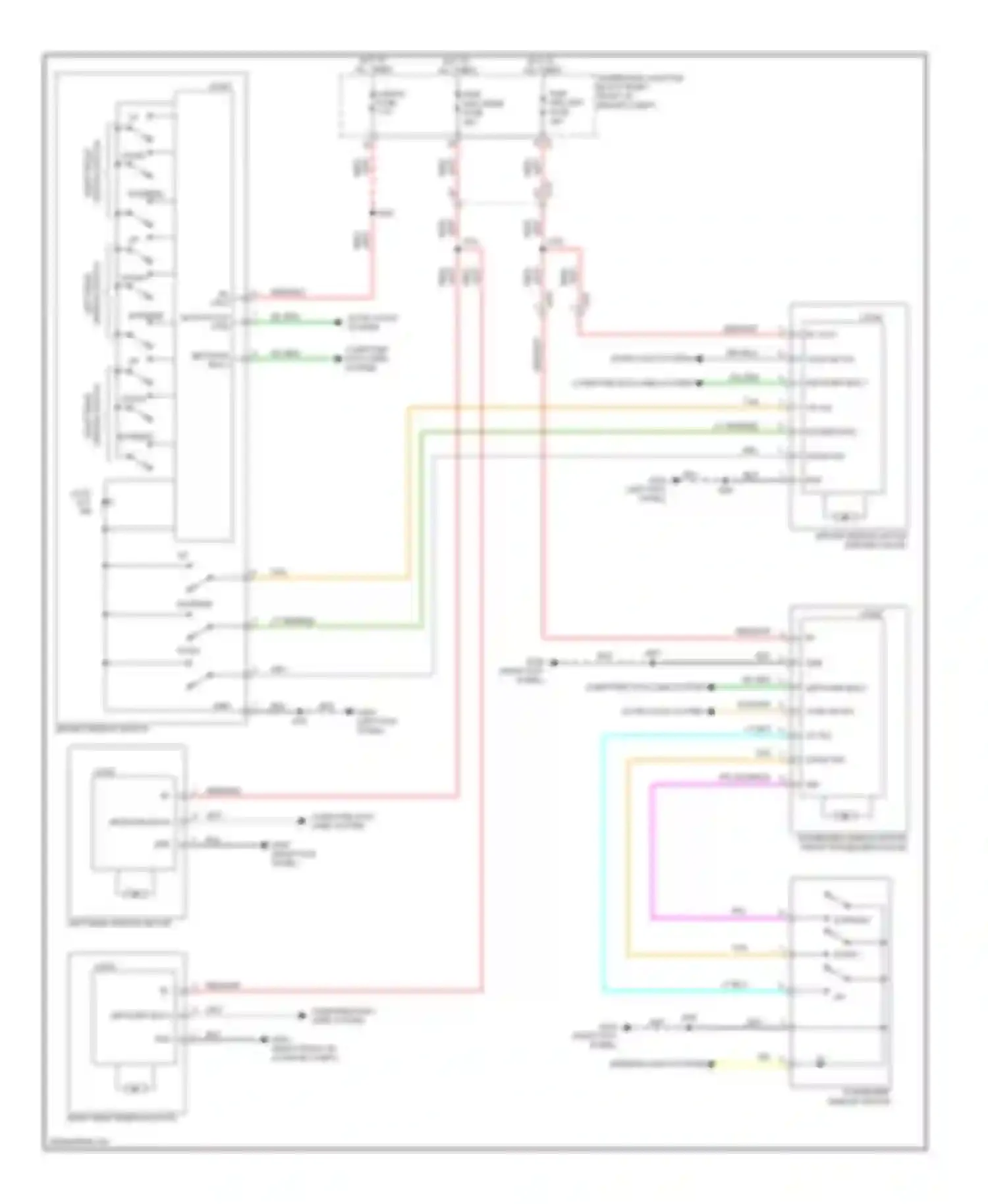 Wiring diagram passenger window switch for Chevrolet Camaro V (2009-2013) (2 of 3)