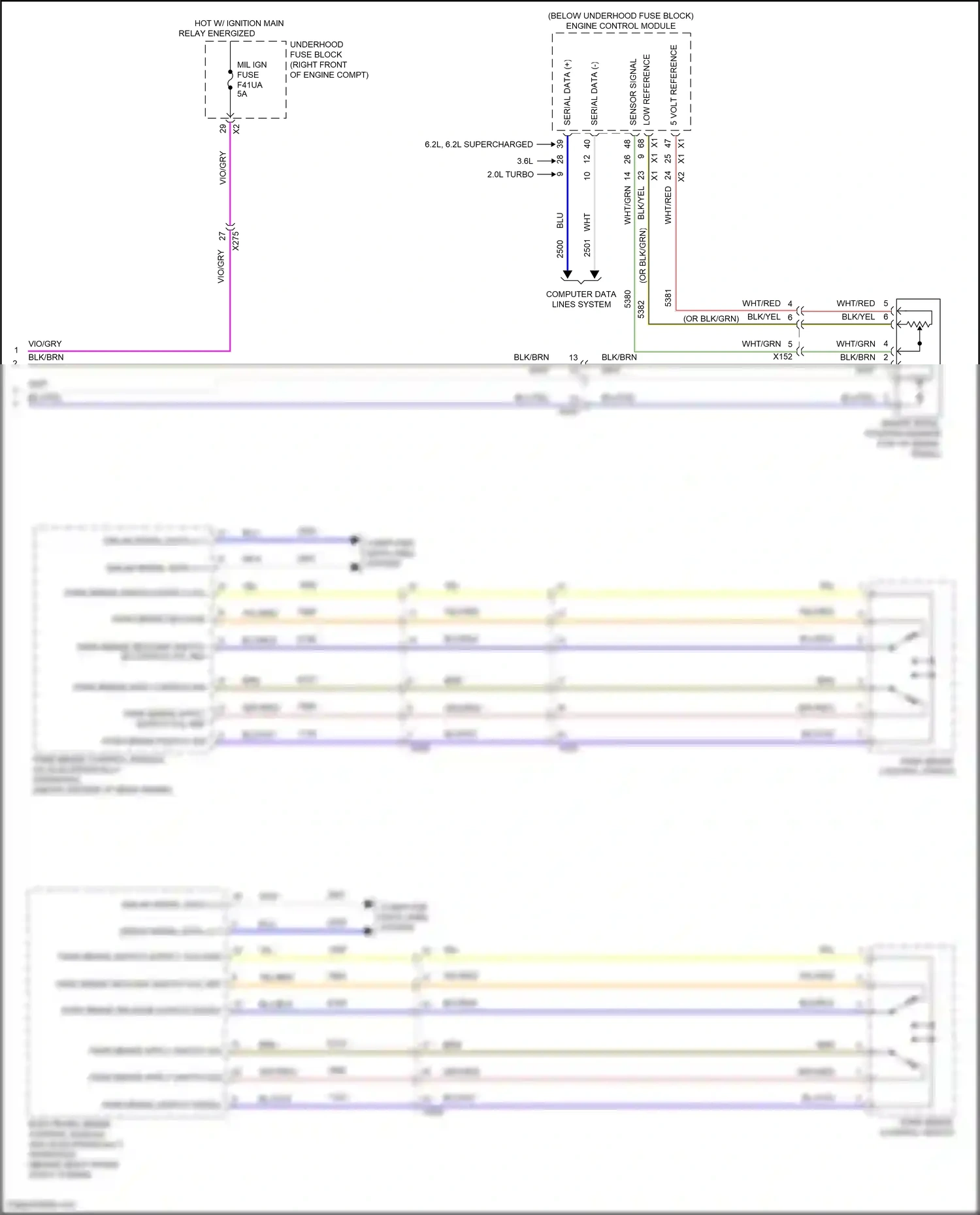Chevrolet Camaro VI facelift (2018-2024) 5-volt reference wiring diagram  (1 of 1)