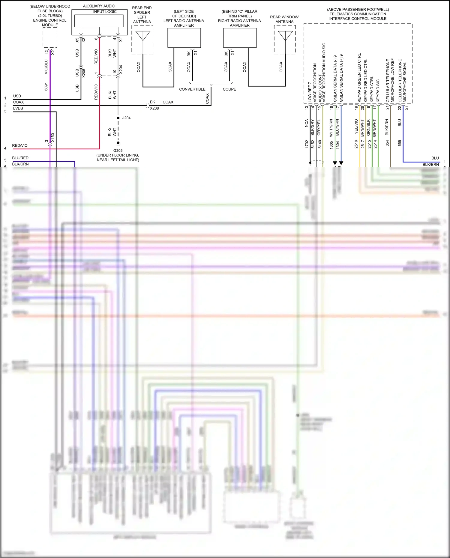 Chevrolet Camaro VI facelift (2018-2024) backlight low ref wiring diagram  (2 of 2)