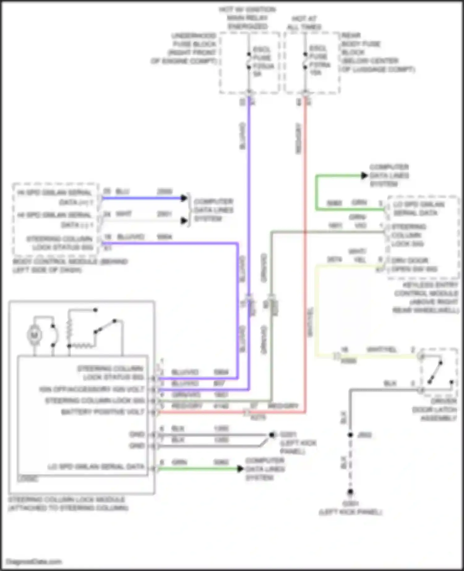 Wiring diagram drv door open sw sig for Chevrolet Camaro VI facelift (2018-2024) (1 of 1)