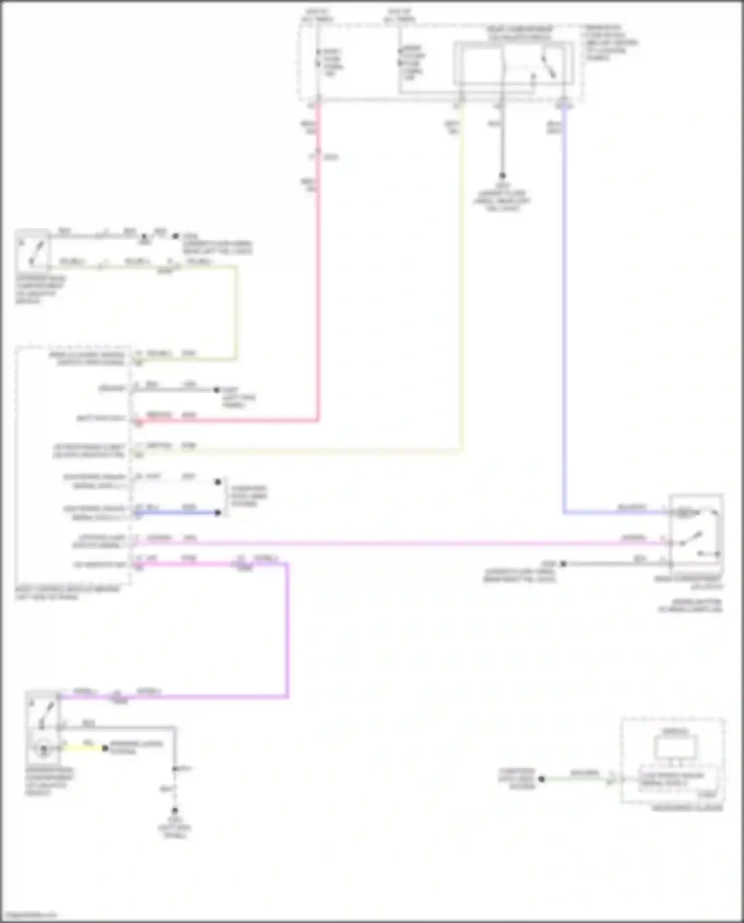 Wiring diagram exterior rear compartment lid unlatch switch for Chevrolet Camaro VI facelift (2018-2024) (2 of 2)