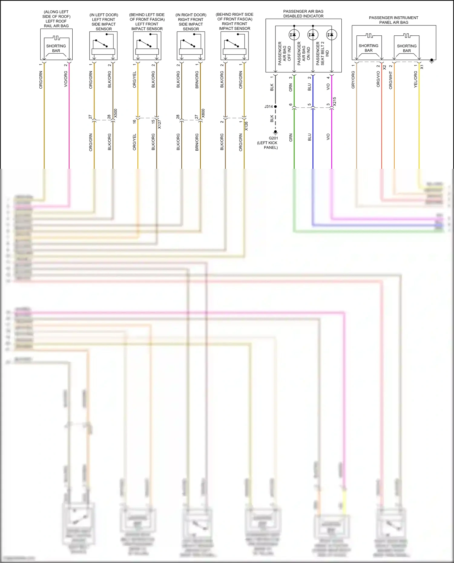 Chevrolet Camaro VI facelift (2018-2024) right front side impact sensor wiring diagram  (1 of 1)