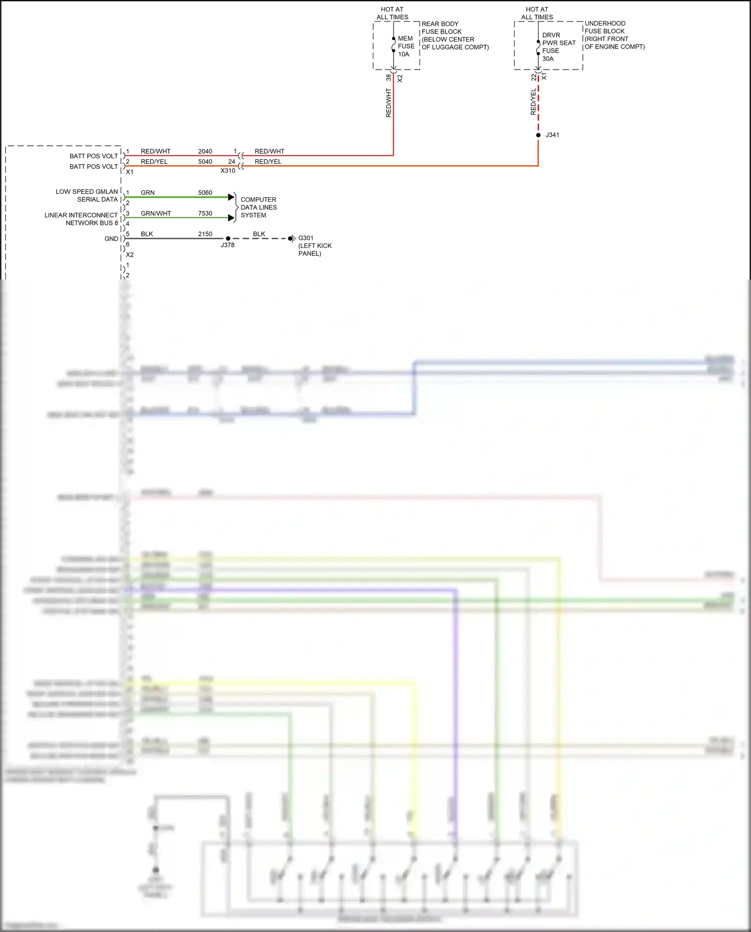 Wiring diagram blu/grn for Chevrolet Camaro VI (2015-2018) (23 of 27)