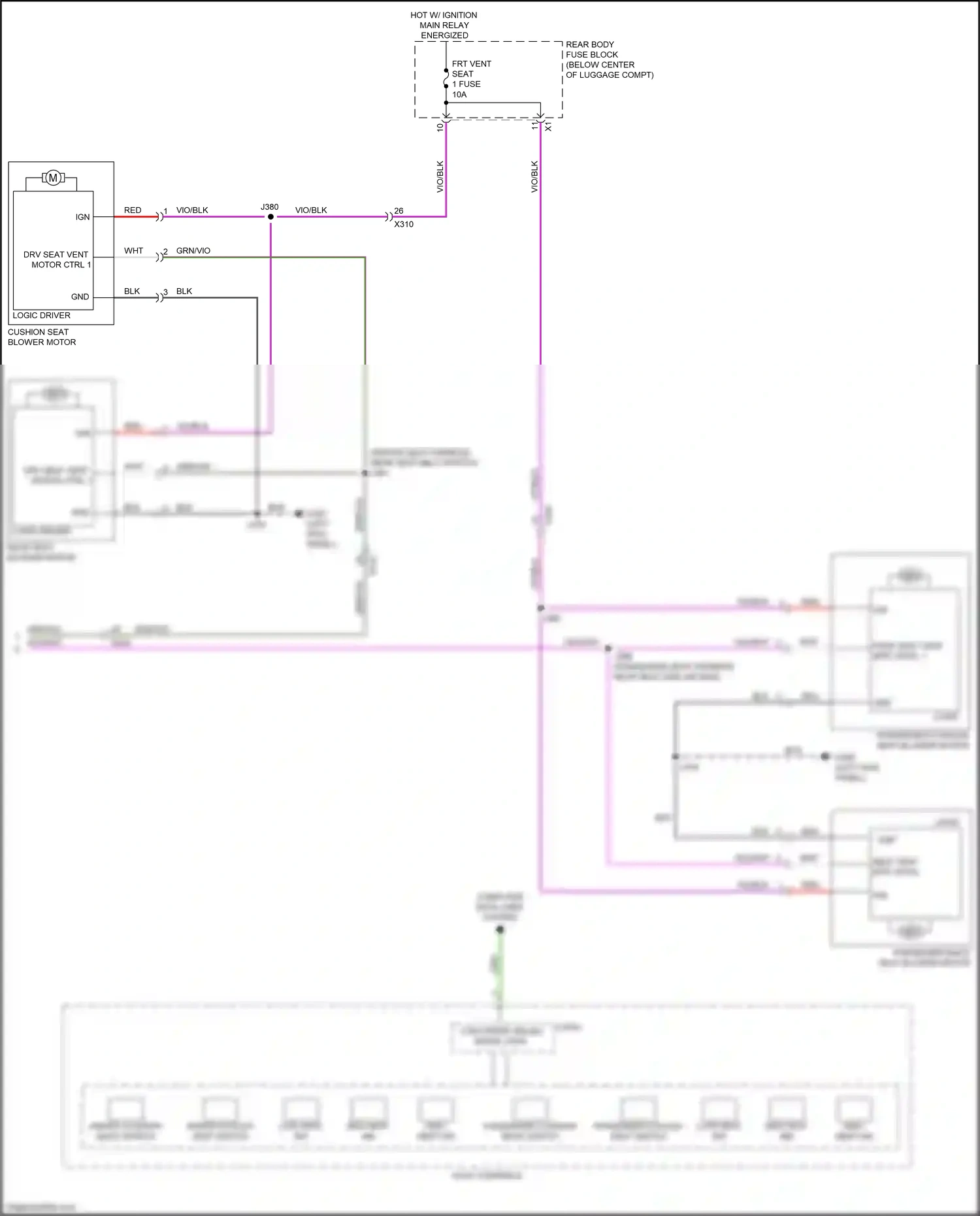 Wiring diagram driver cushion, back switch for Chevrolet Camaro VI (2015-2018) (2 of 2)