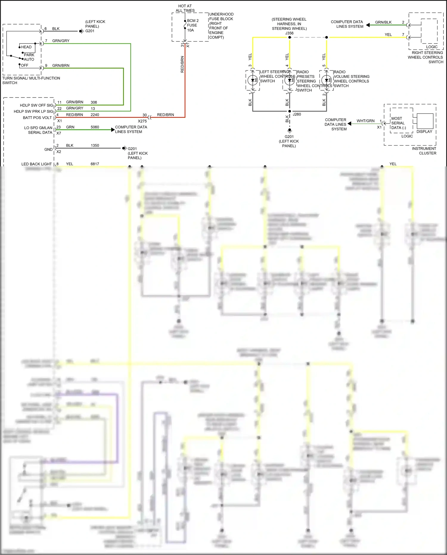 Wiring diagram hazard warning switch for Chevrolet Camaro VI (2015-2018) (3 of 3)
