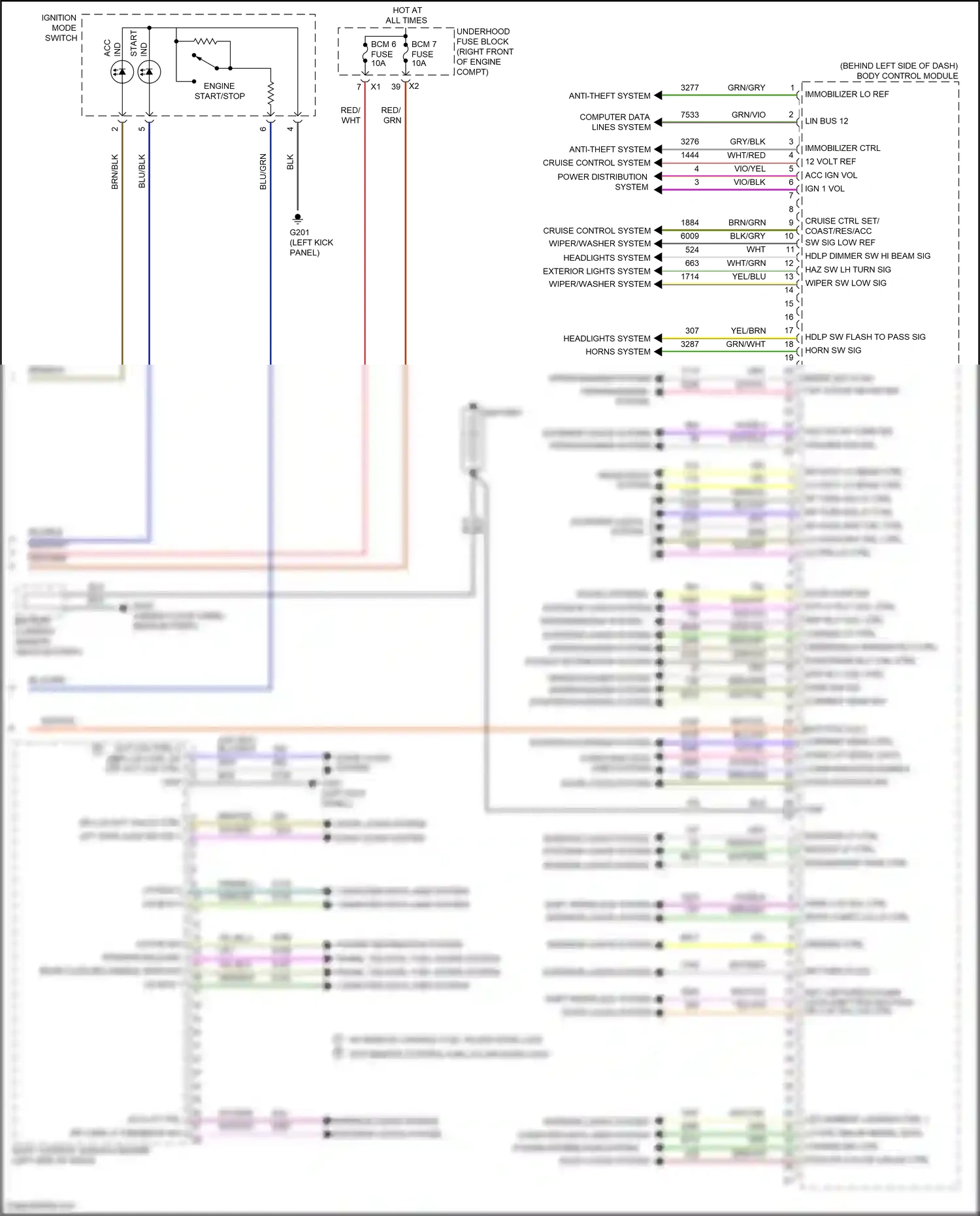 Wiring diagram headlights system for Chevrolet Camaro VI (2015-2018) (3 of 5)