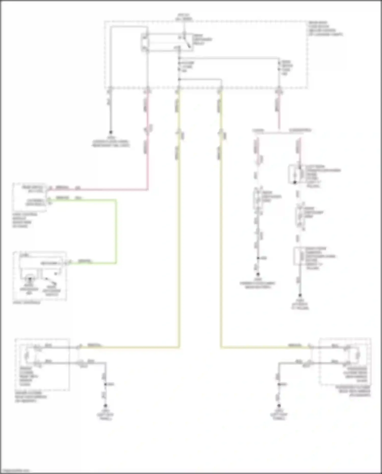 Wiring diagram left rear window defogger noise filter for Chevrolet Camaro VI (2015-2018) (1 of 1)