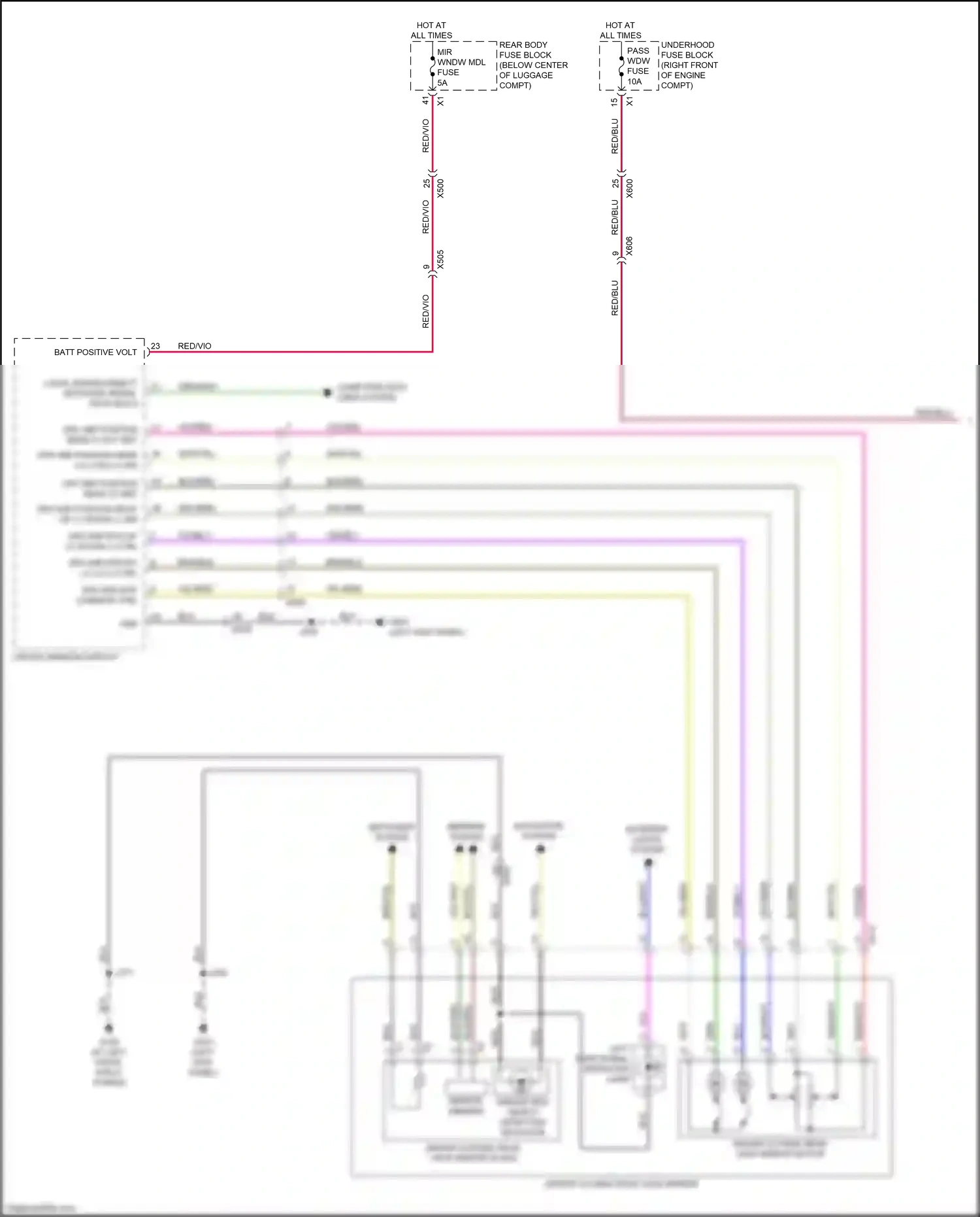 Wiring diagram mirrors system for Chevrolet Camaro VI (2015-2018) (1 of 1)