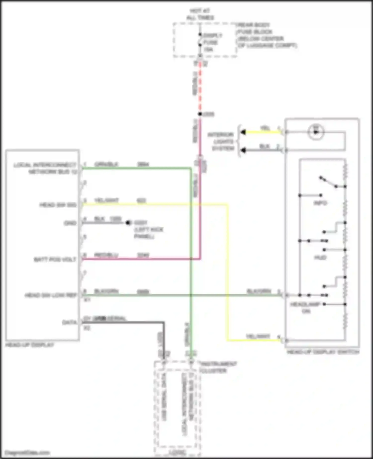 Wiring diagram usb serial data for Chevrolet Camaro VI (2015-2018) (1 of 3)