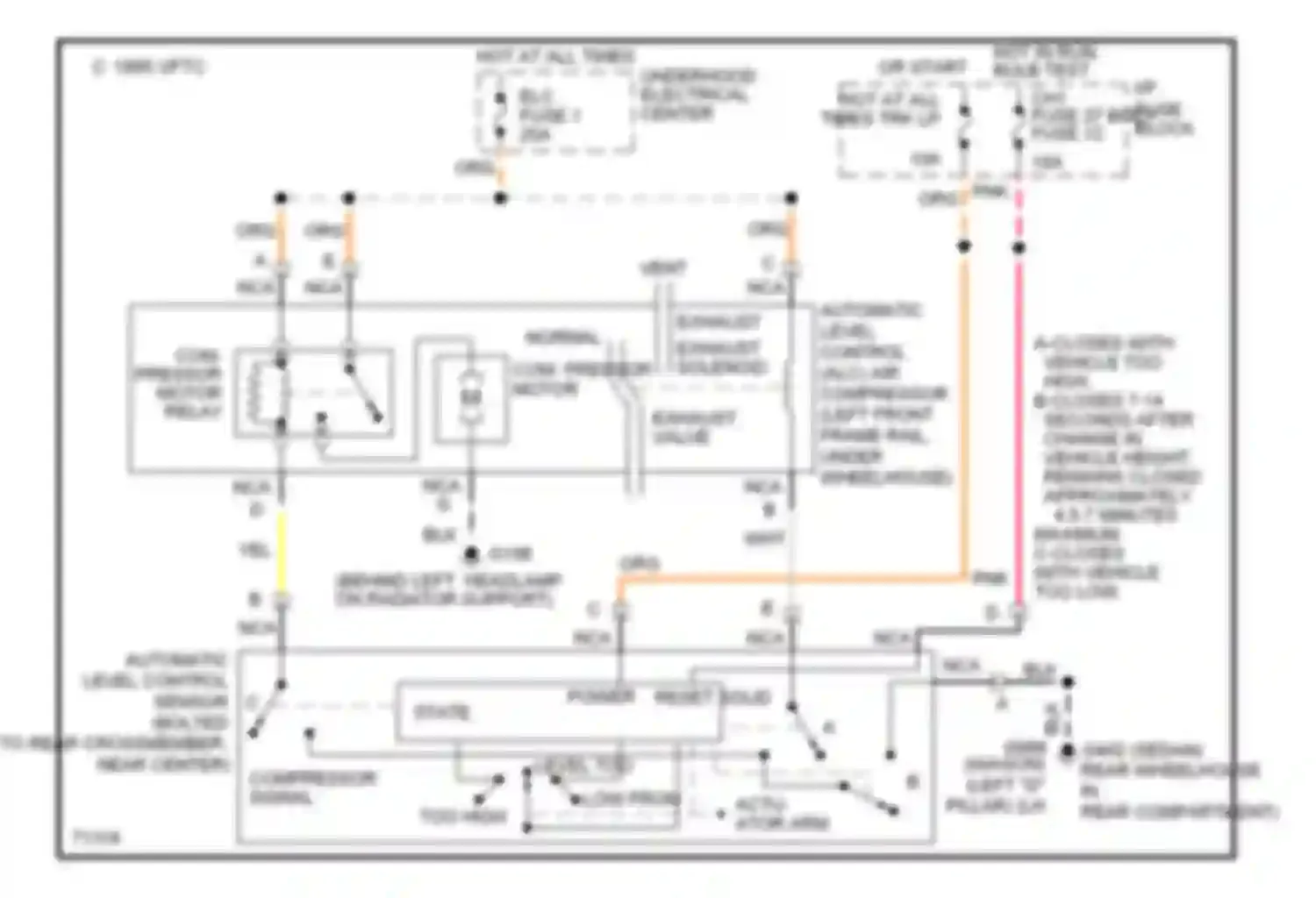 Wiring diagram 4.5-7 minutes maximum. c-closes with vehicle too low. for Chevrolet Caprice Impala SS  (1995-1996) (1 of 1)