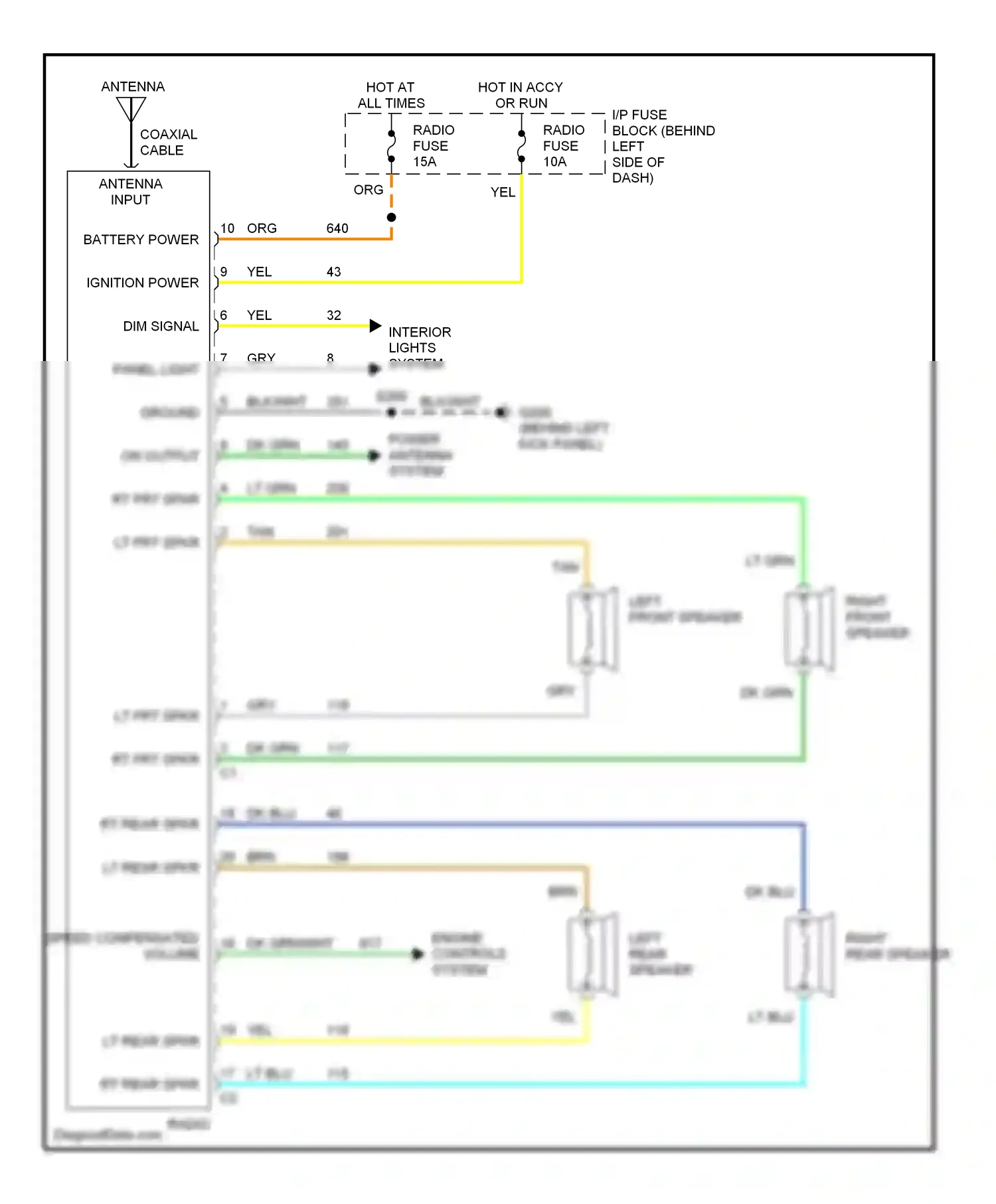 Wiring diagram dk blu for Chevrolet Caprice IV (1990-1996) (20 of 24)