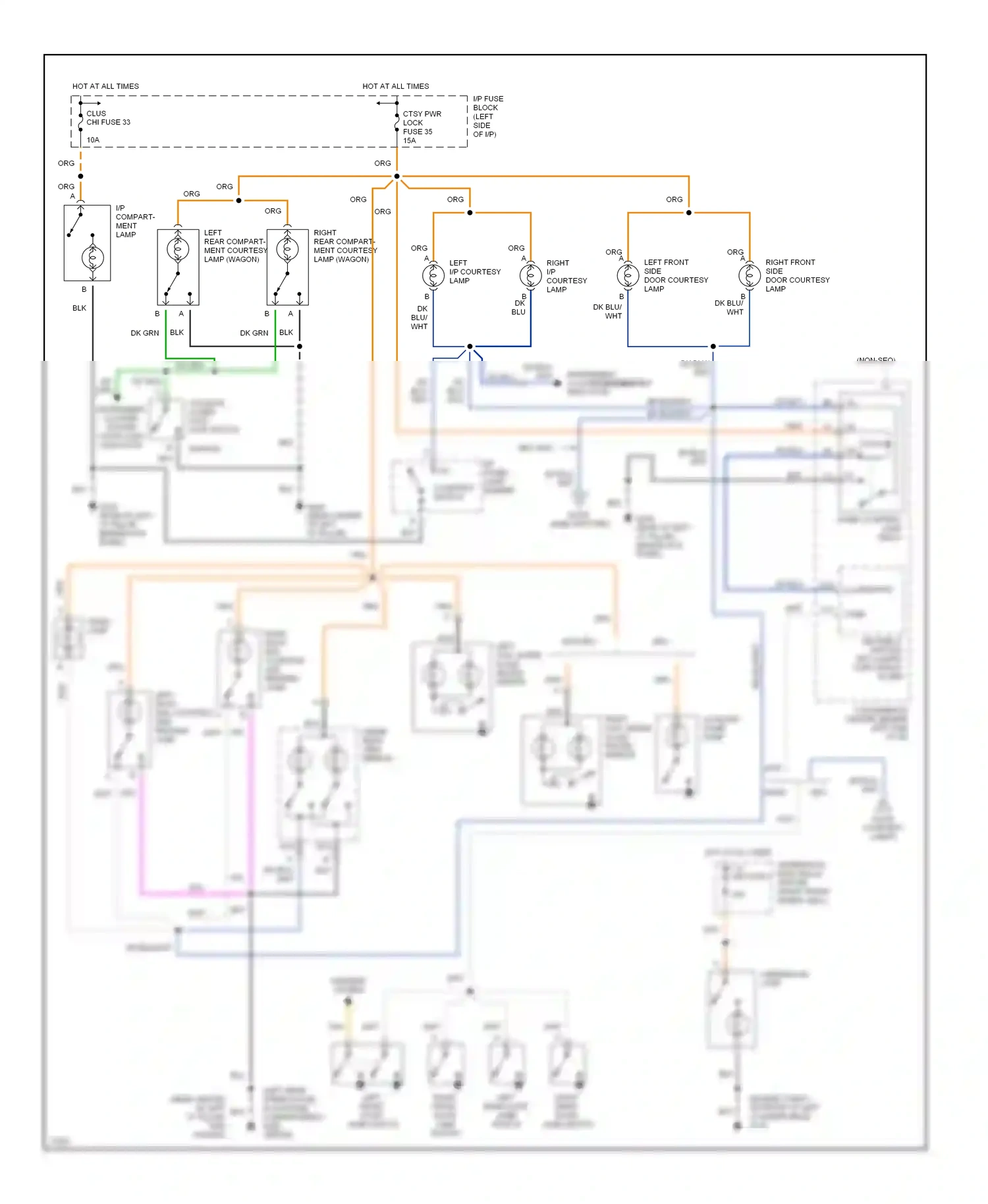 Wiring diagram dk blu for Chevrolet Caprice IV (1990-1996) (12 of 24)