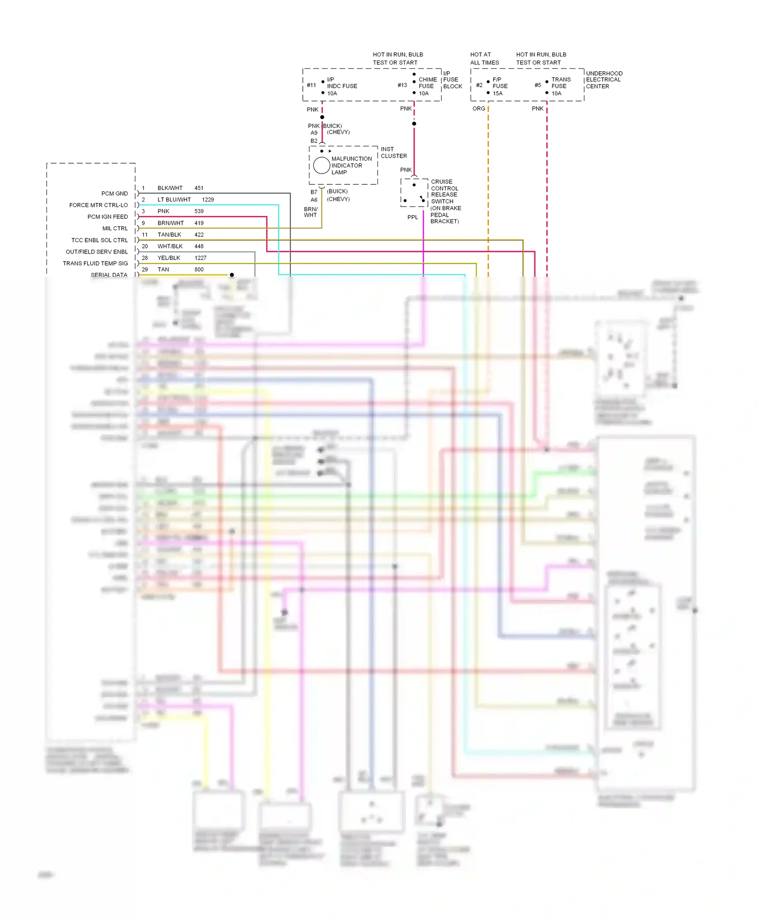 Wiring diagram force mtr ctrl-hi for Chevrolet Caprice IV (1990-1996) (1 of 2)